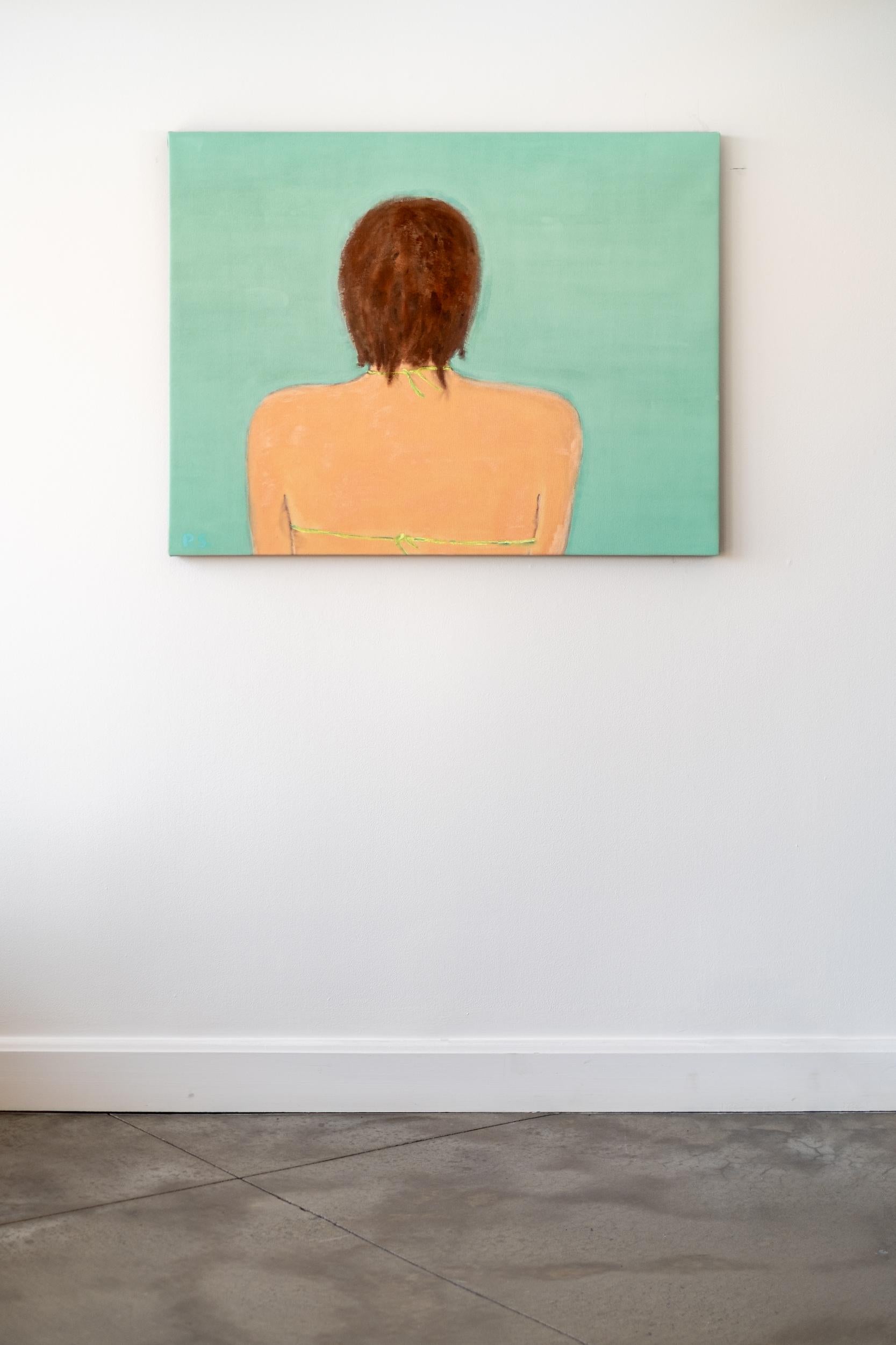 Back 2 - swimmer, minimal, contemporary, figurative, acrylic on canvas - Contemporary Painting by Pat Service