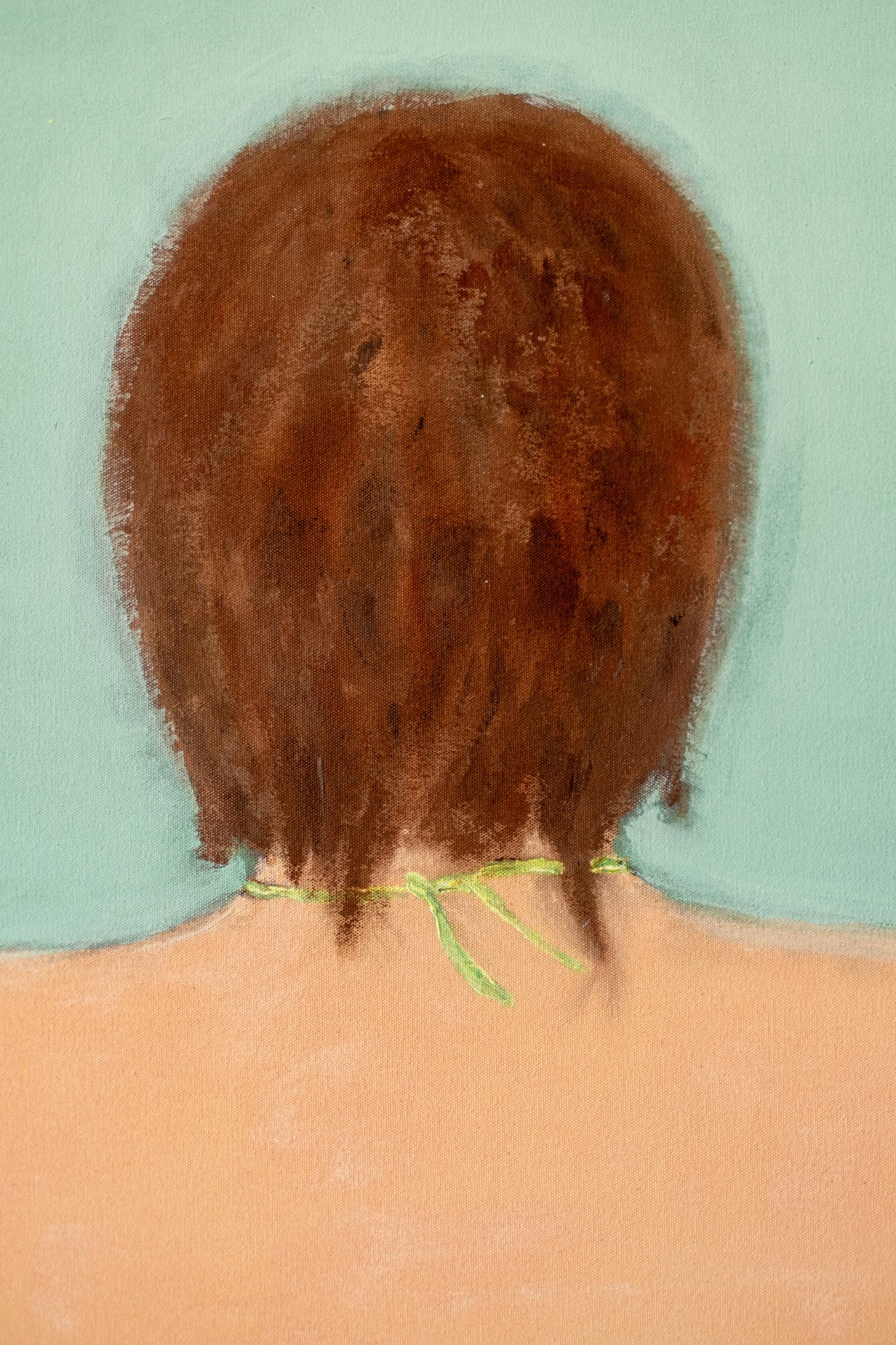 Back 2 - swimmer, minimal, contemporary, figurative, acrylic on canvas For Sale 3