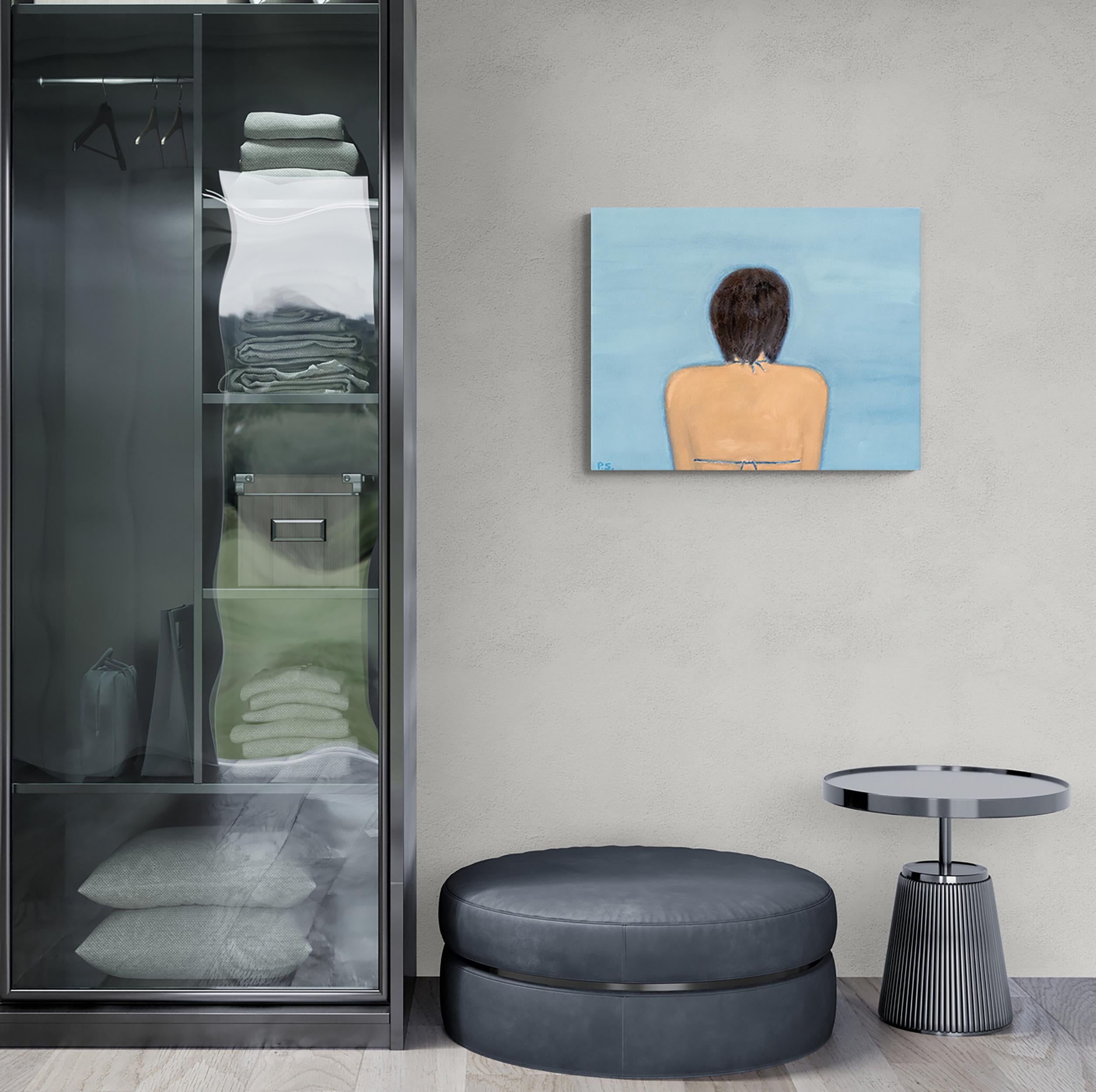 Back 3 - Schwimmer, minimal, zeitgenössisch, figurativ, Acryl auf Leinwand im Angebot 8