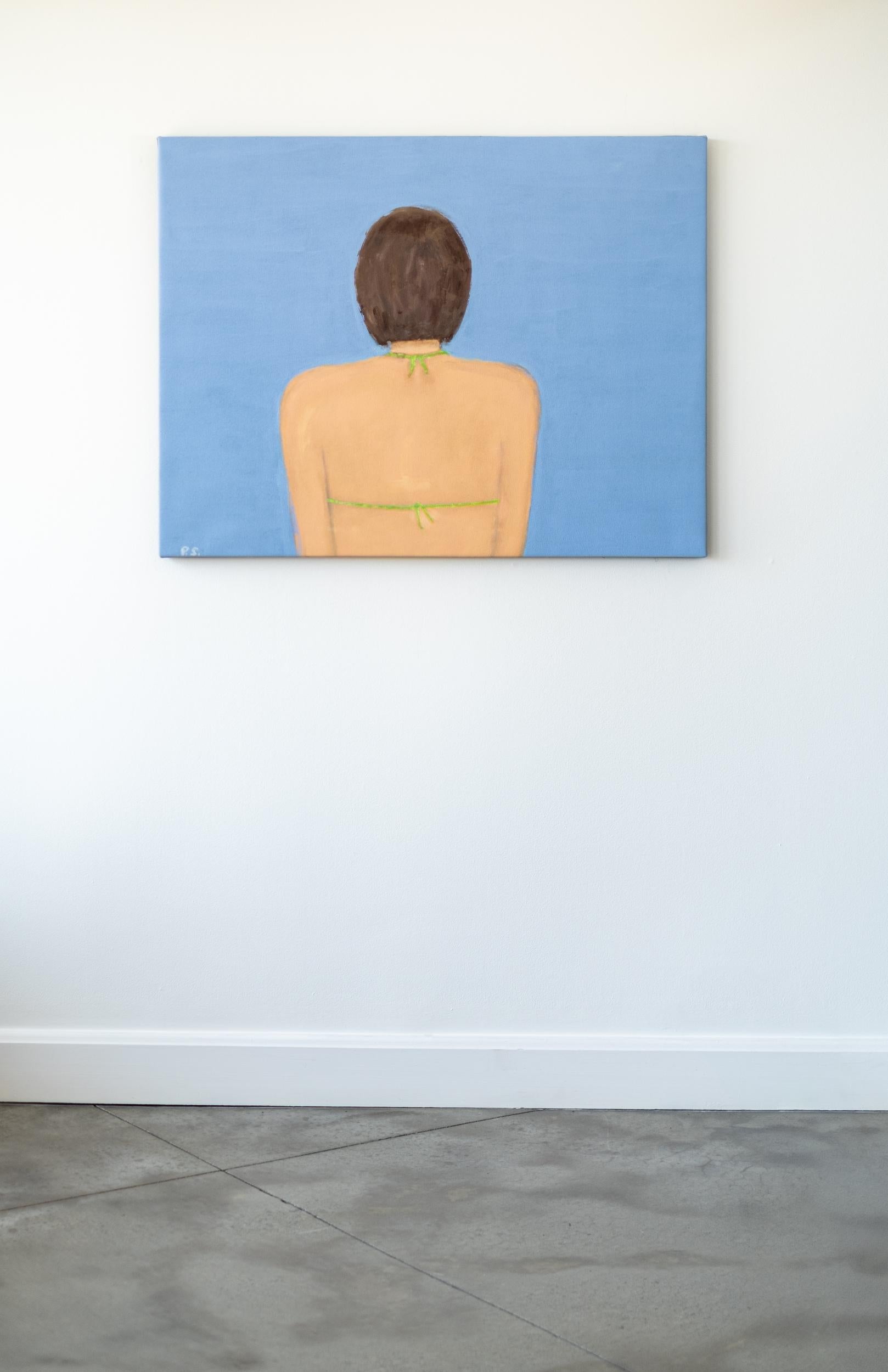 Back 1 - swimmer, minimal, contemporary, figurative, acrylic on canvas - Painting by Pat Service