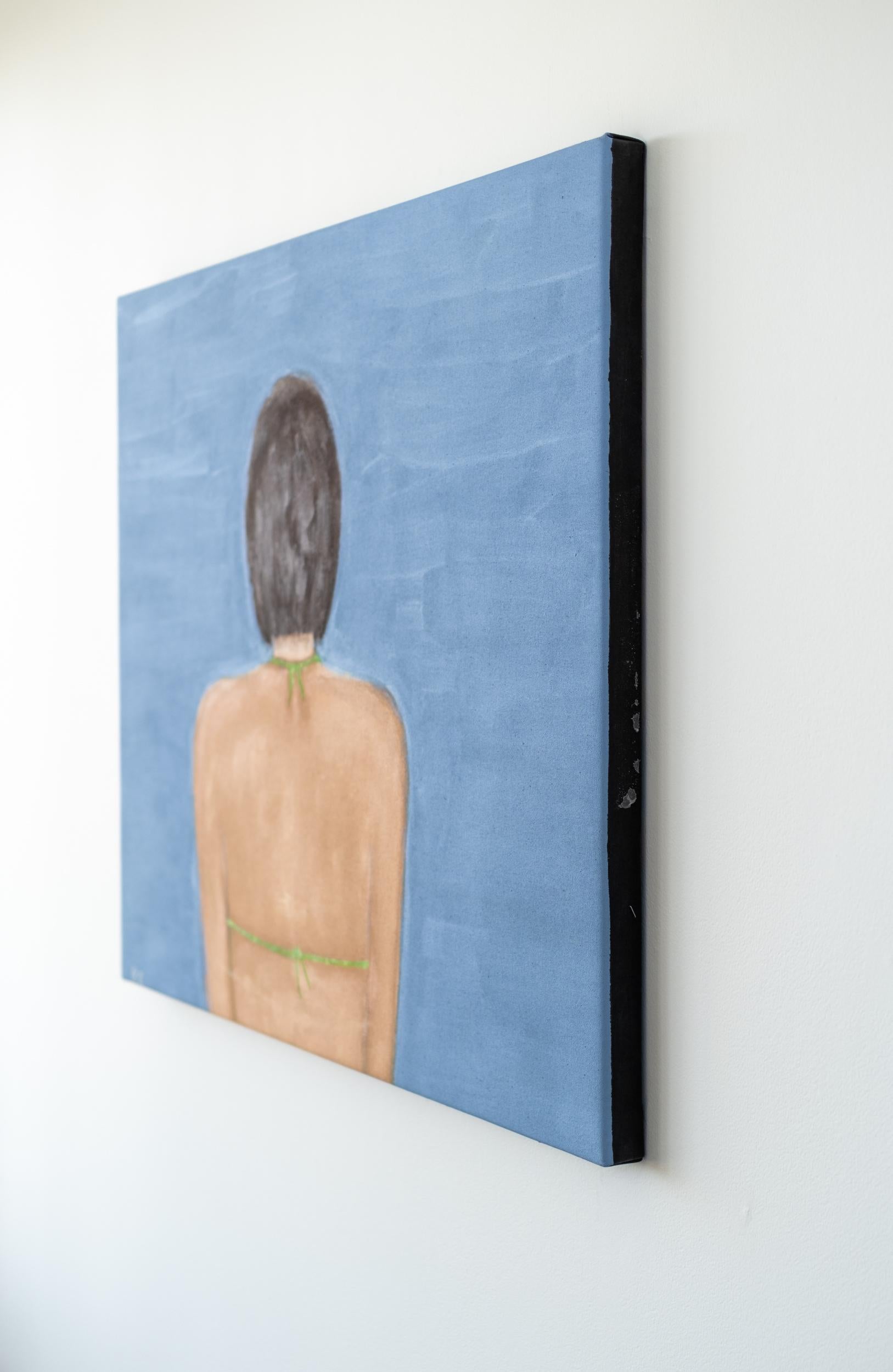 Back 1 - swimmer, minimal, contemporary, figurative, acrylic on canvas - Contemporary Painting by Pat Service