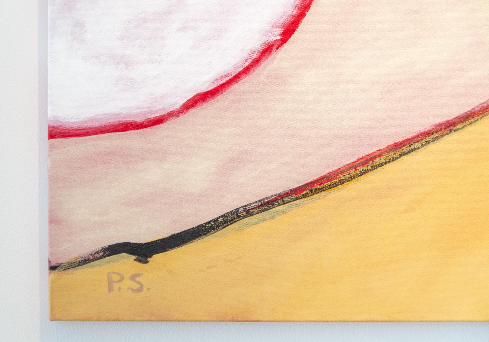 Big Red Trip - large, bright, colorful, abstracted landscape, acrylic on canvas For Sale 1