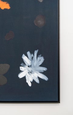 Black Velvet I - dark, expressive, abstracted florals, acrylic on canvas