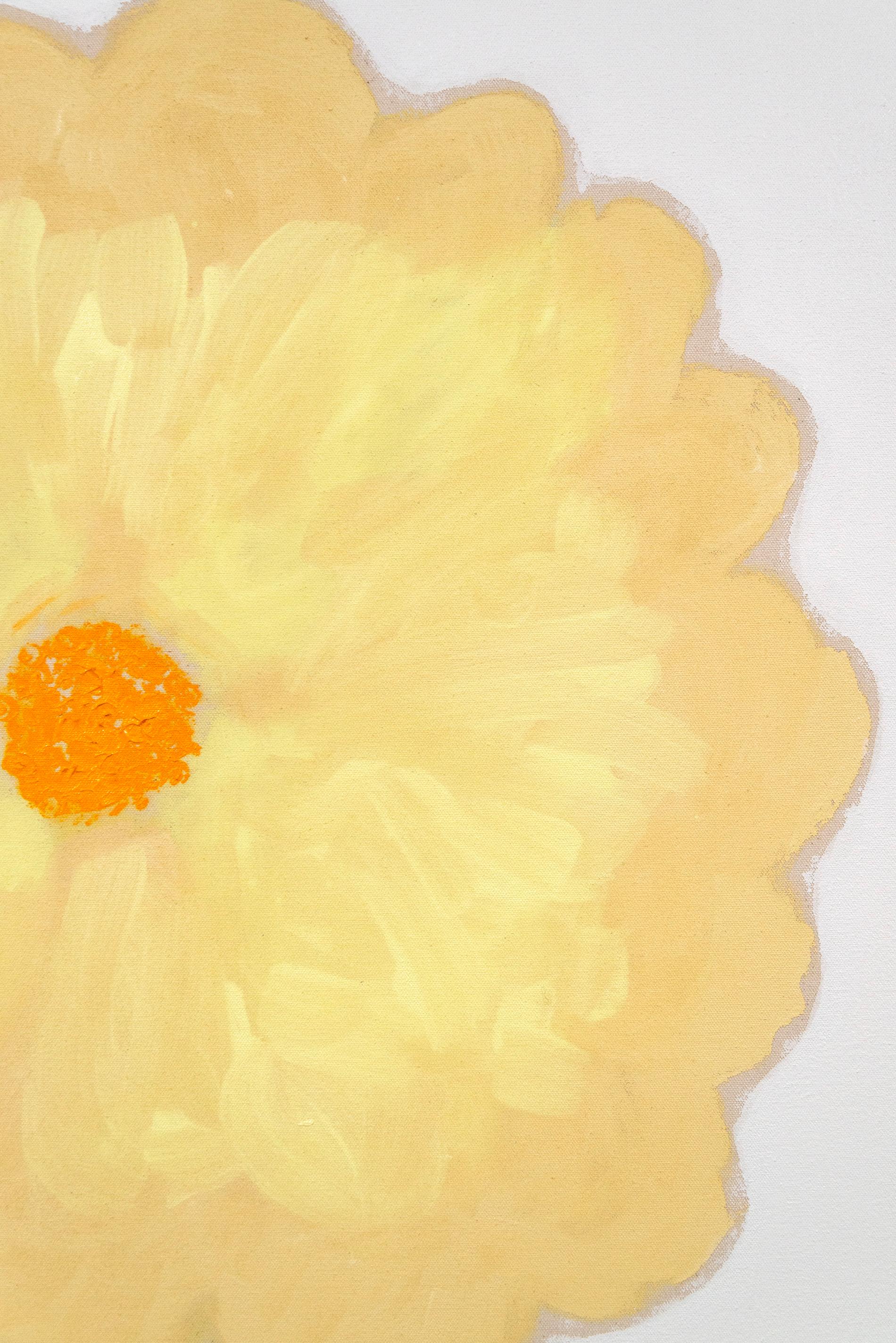 Blossom Pale - coloré, expressif, floral abstrait, acrylique sur toile - Contemporain Painting par Pat Service