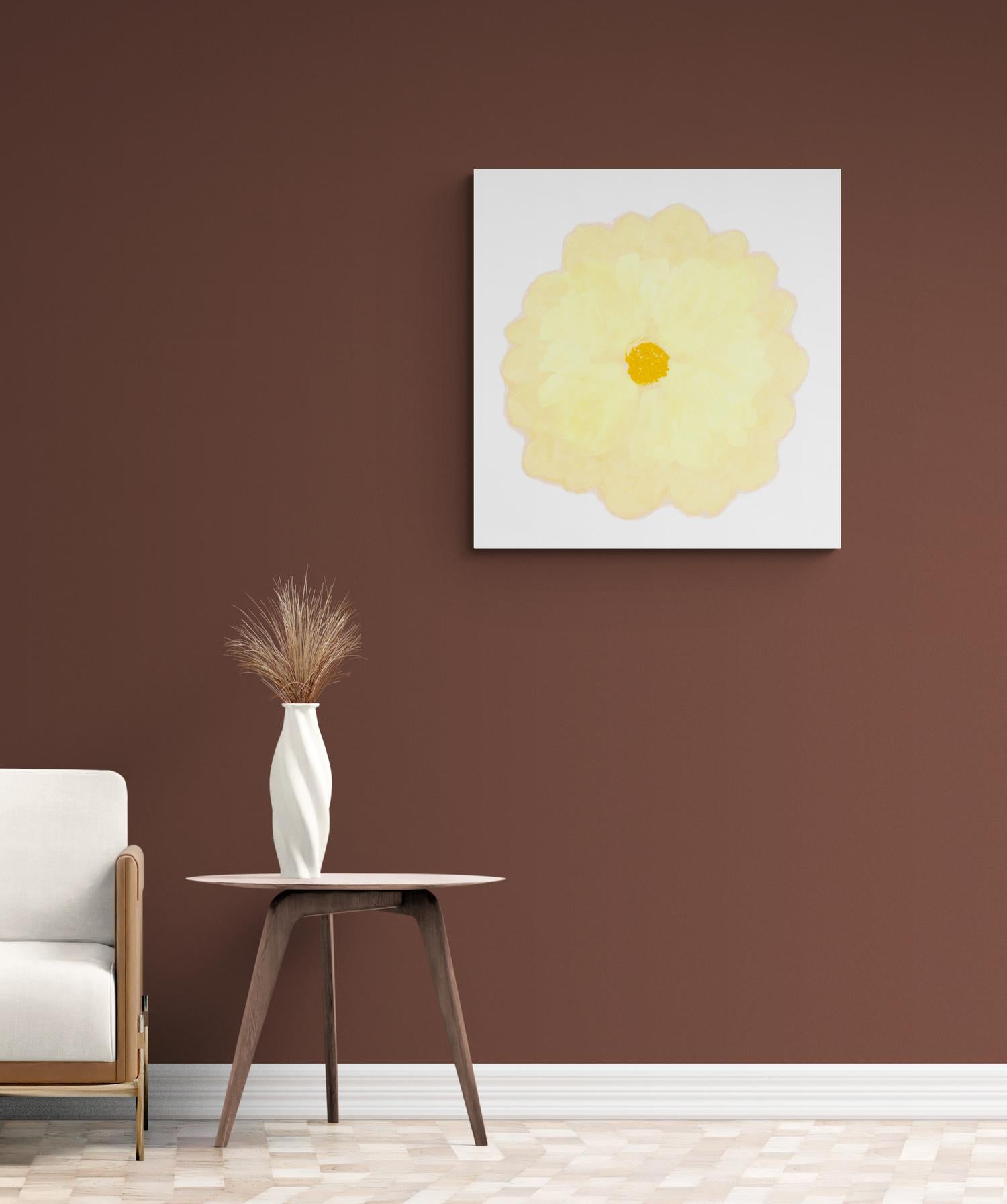 Blossom Pale - coloré, expressif, floral abstrait, acrylique sur toile en vente 3