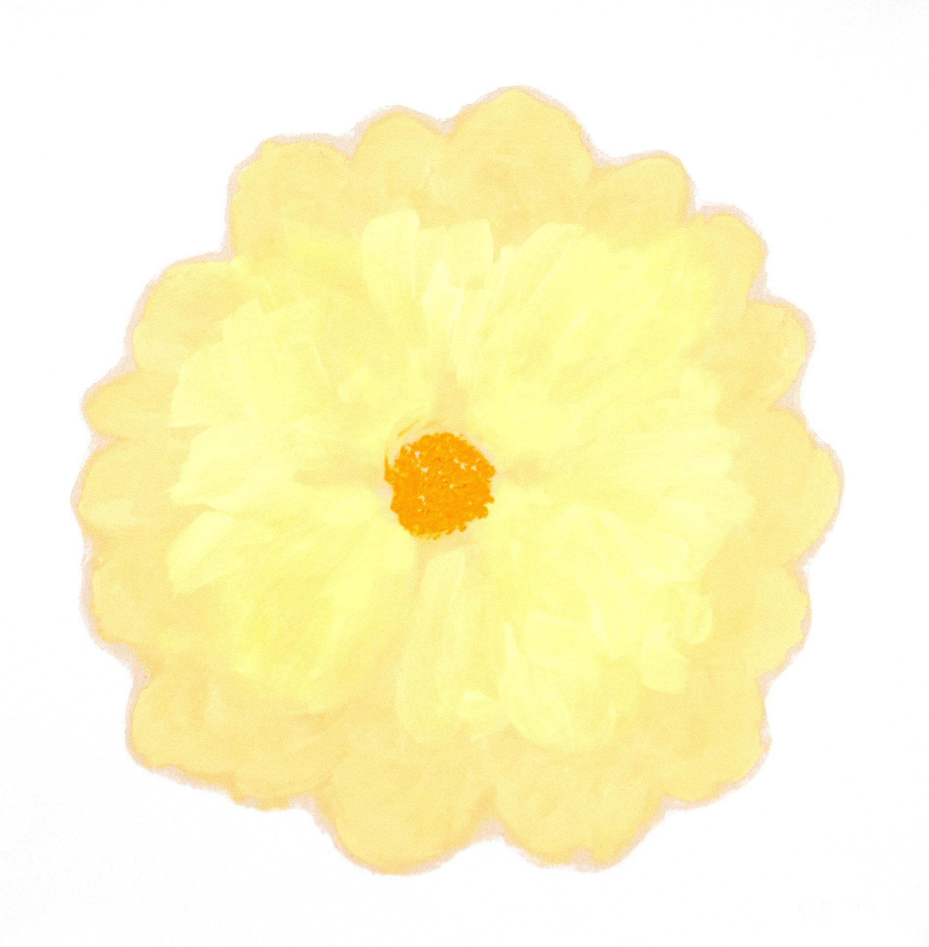 Figurative Painting Pat Service - Blossom Pale - coloré, expressif, floral abstrait, acrylique sur toile