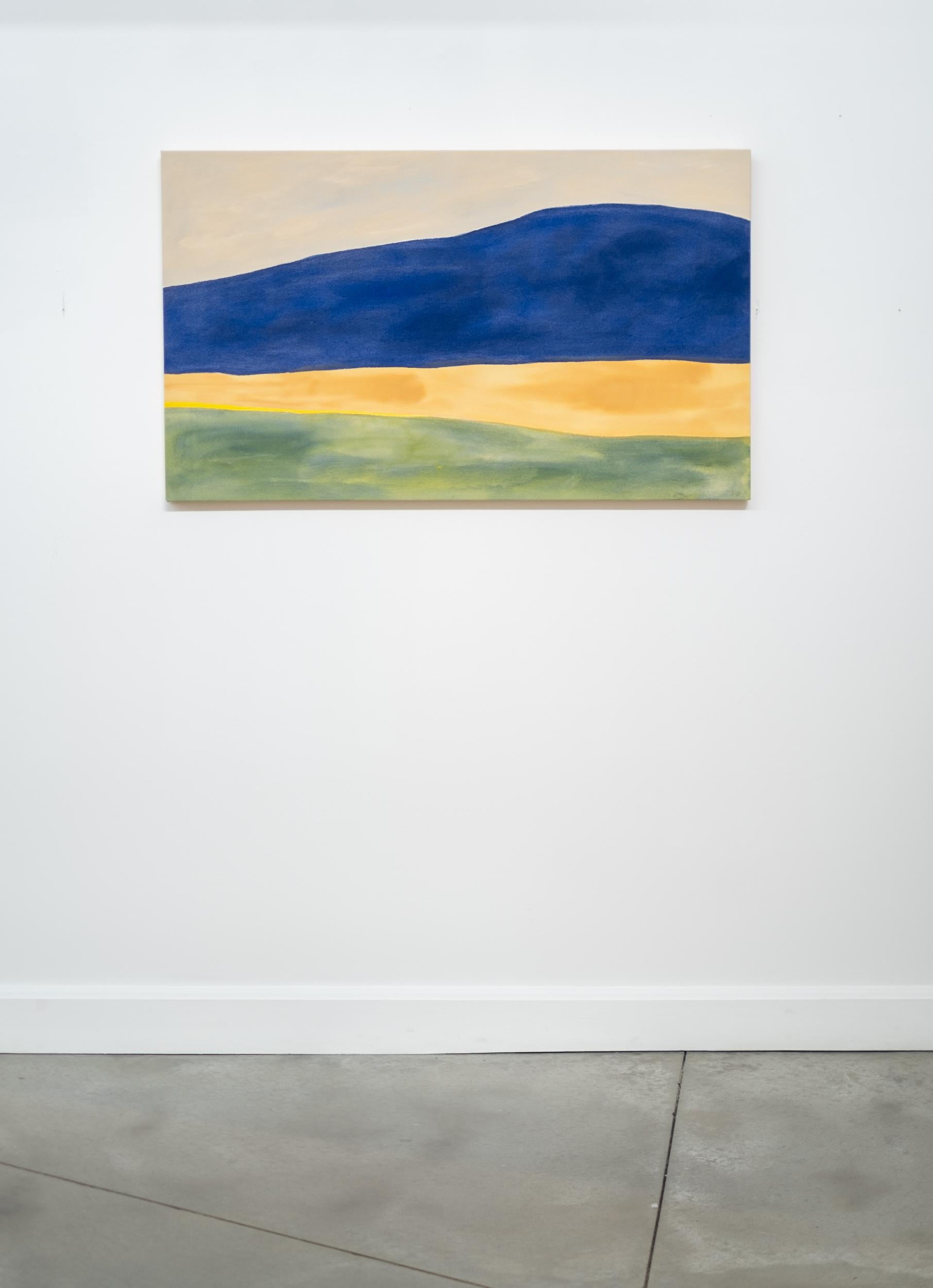 Blue Mountain - minimalista, astratto, paesaggio, acrilico su tela - Painting di Pat Service