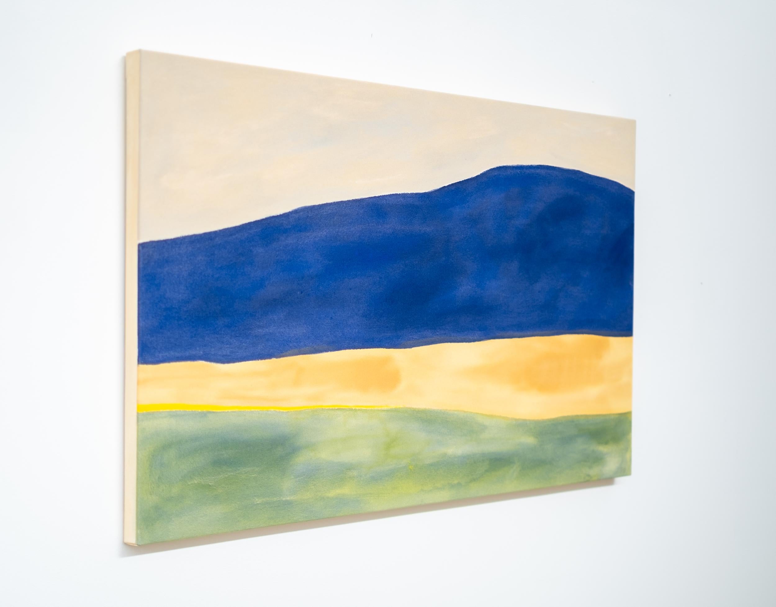 Blue Mountain - minimalista, astratto, paesaggio, acrilico su tela - Painting Astratto di Pat Service