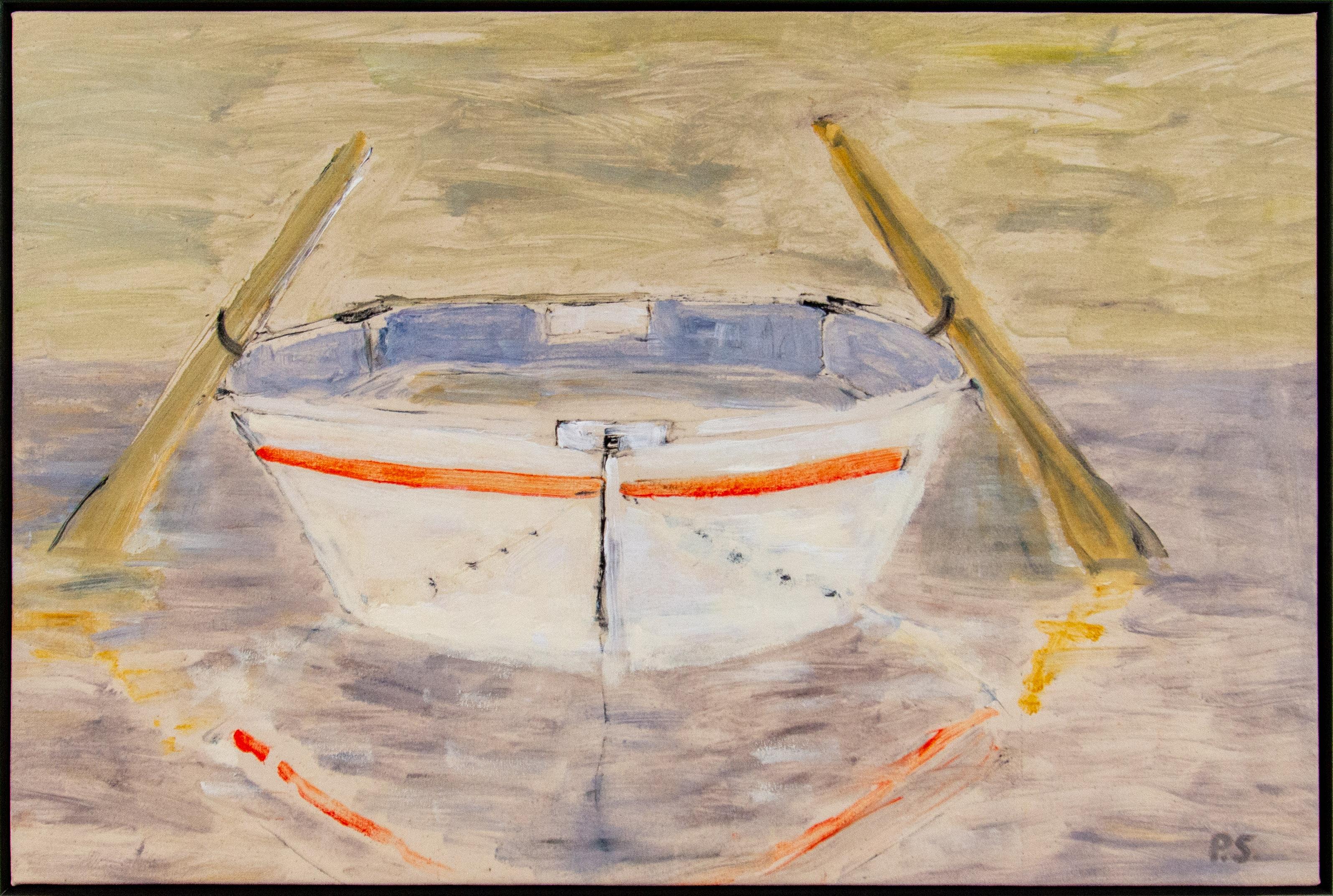 Boot 10 - Gemälde, Acryl auf Leinwand – Painting von Pat Service