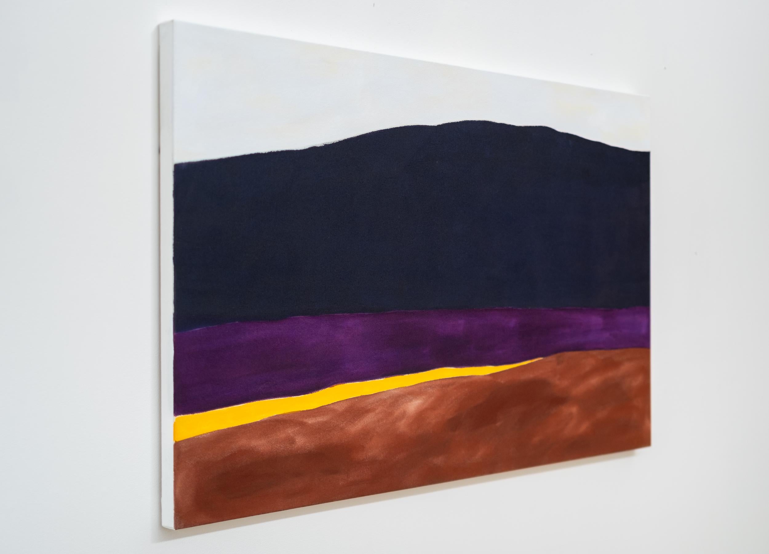 Montaña Oscura - minimalista, abstracto, paisaje, acrílico sobre lienzo - Painting Abstracto de Pat Service