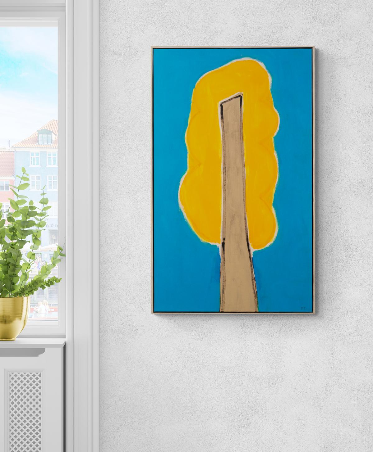 Dolly - bright, colorful, minimalist, abstracted tree, acrylic on canvas For Sale 4