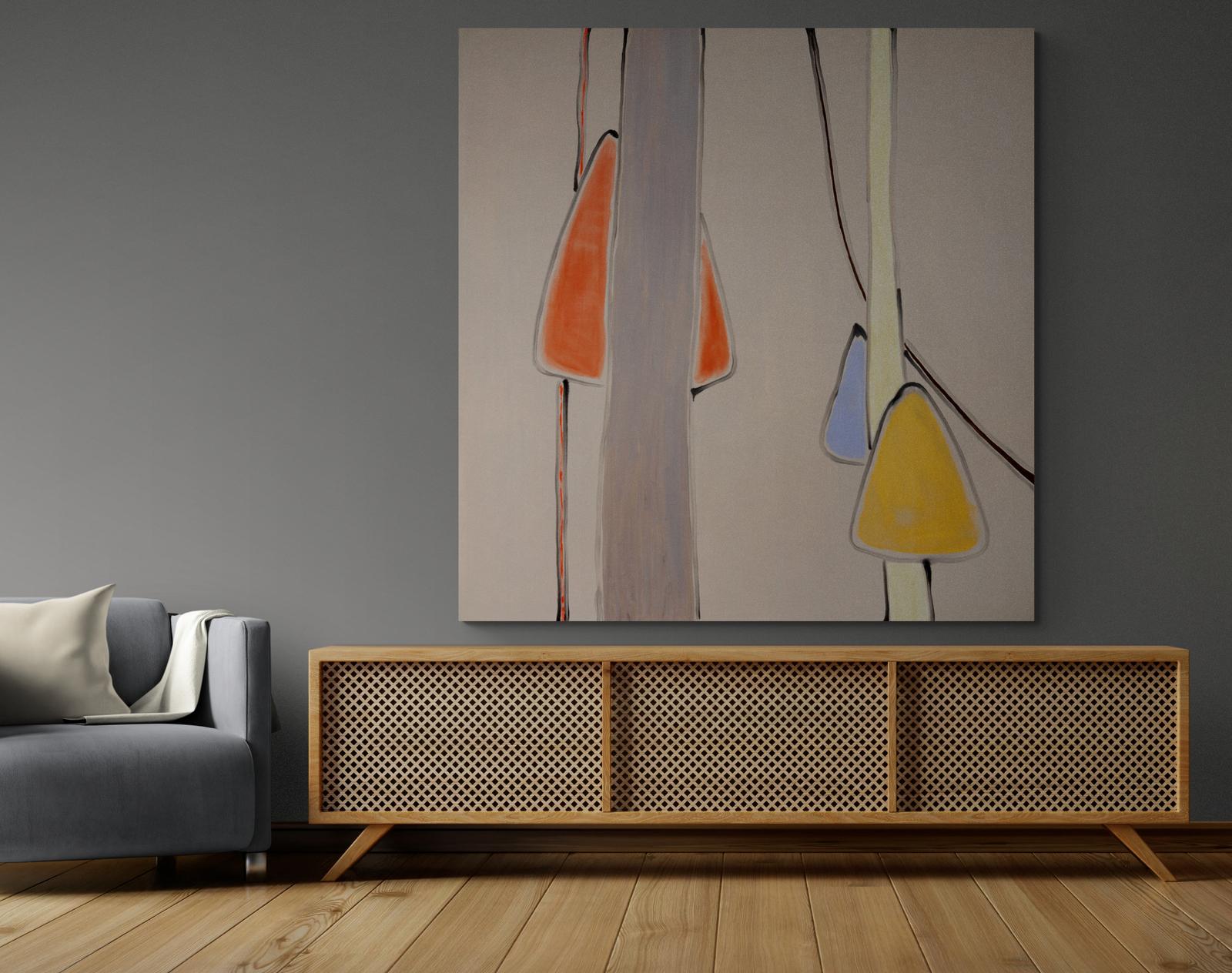 E.C. Trees - bright, colorful, minimalist, abstracted trees, acrylic on canvas For Sale 4