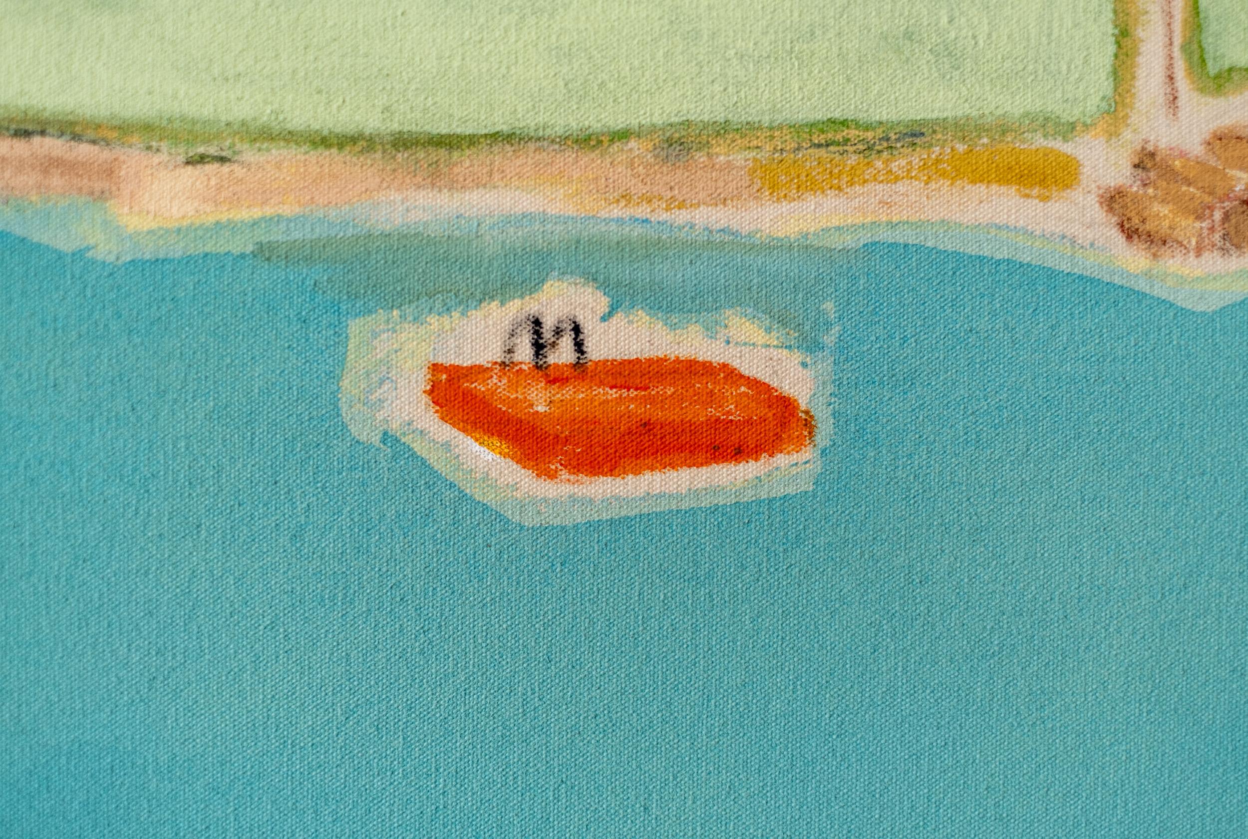 Jour du drapeau - contemporain, minimaliste, paysage, acrylique sur toile en vente 6