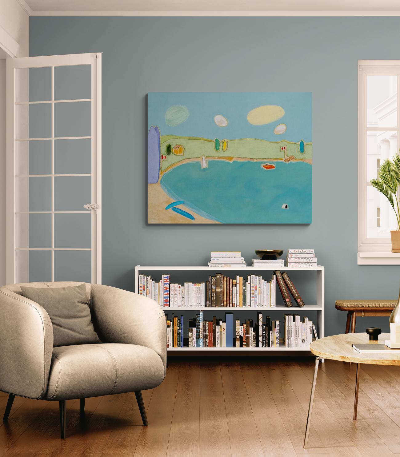 Jour du drapeau - contemporain, minimaliste, paysage, acrylique sur toile en vente 8