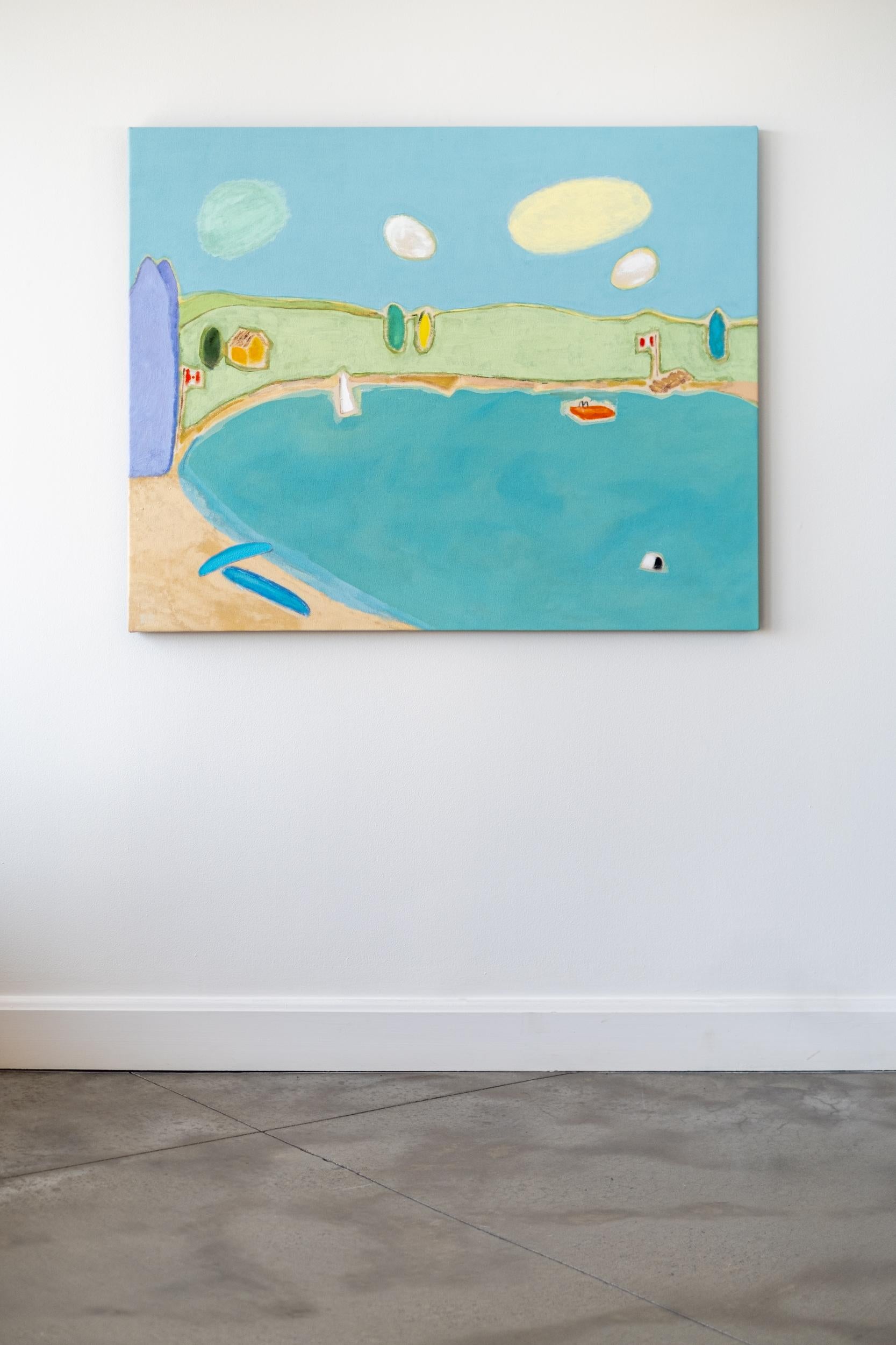 Jour du drapeau - contemporain, minimaliste, paysage, acrylique sur toile - Painting de Pat Service