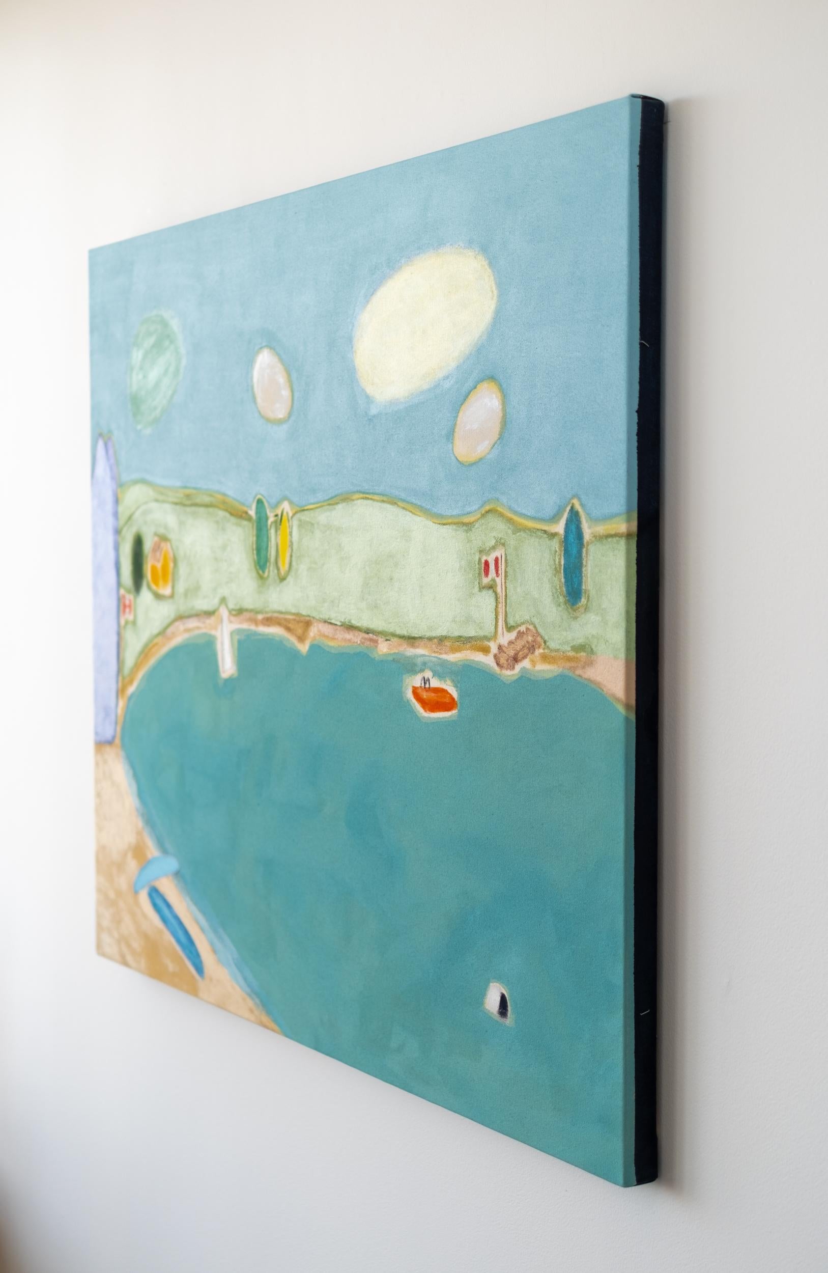 Jour du drapeau - contemporain, minimaliste, paysage, acrylique sur toile - Contemporain Painting par Pat Service