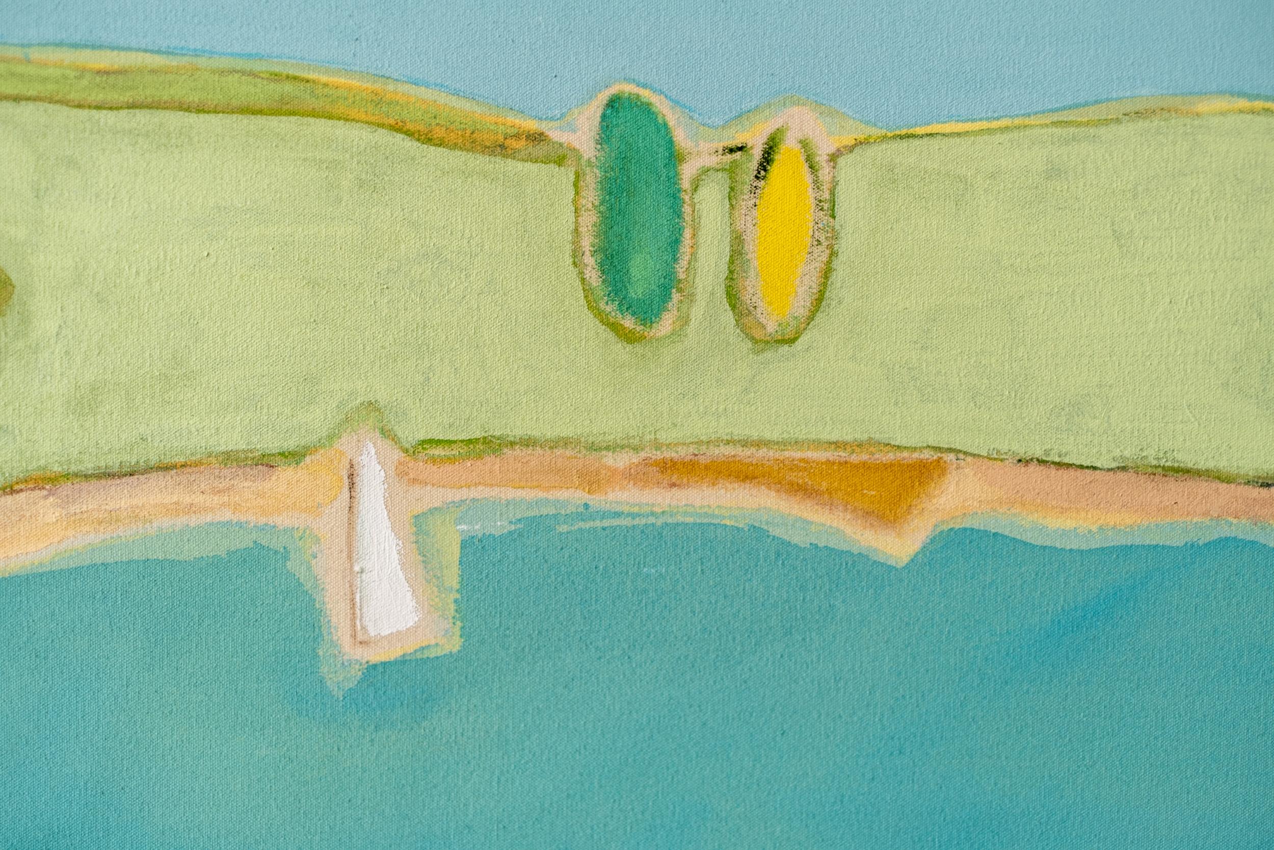 Jour du drapeau - contemporain, minimaliste, paysage, acrylique sur toile en vente 1