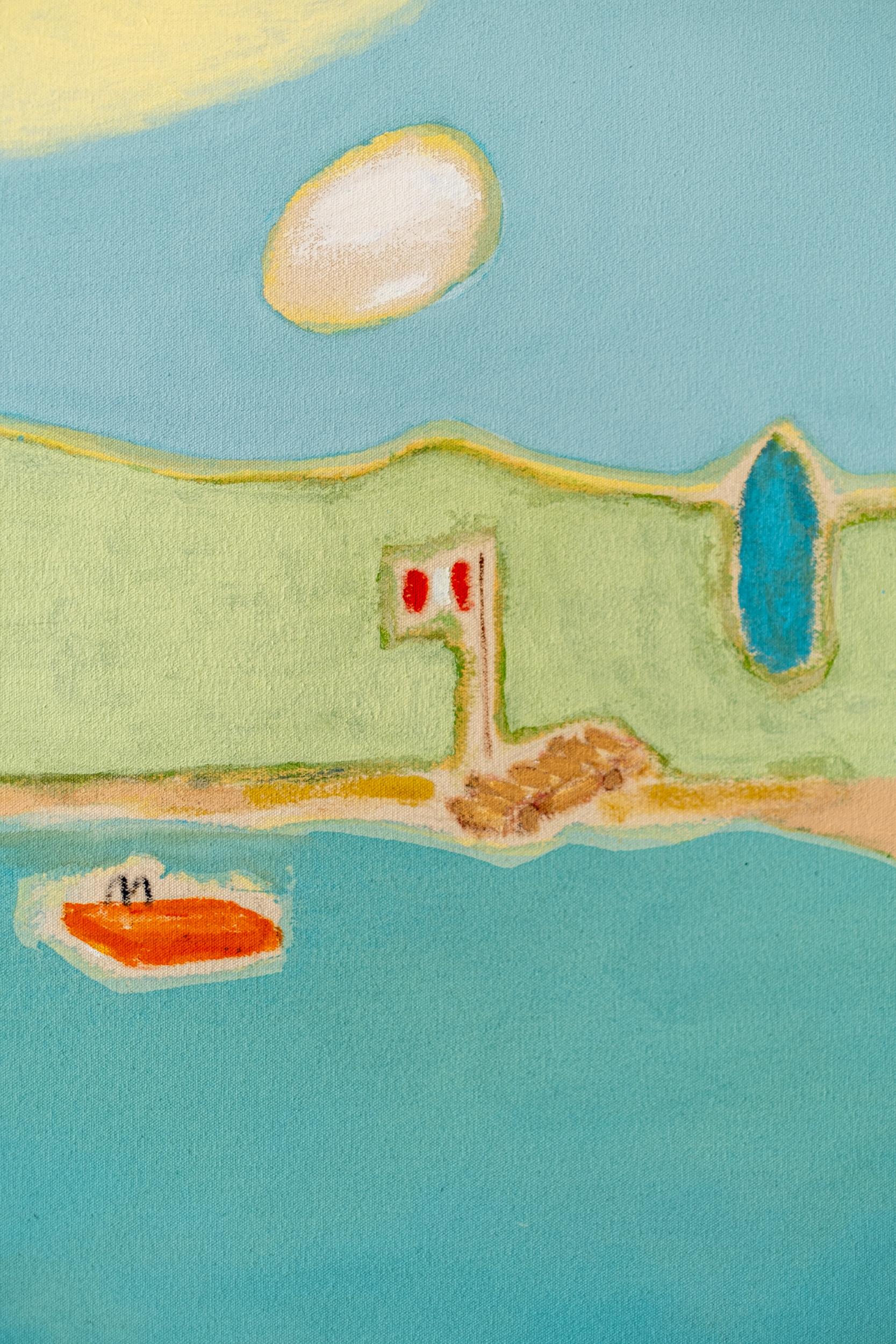 Jour du drapeau - contemporain, minimaliste, paysage, acrylique sur toile en vente 2