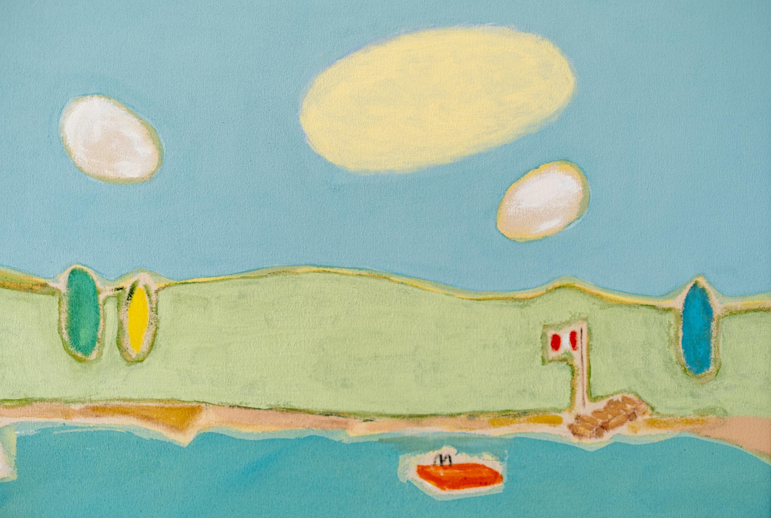Jour du drapeau - contemporain, minimaliste, paysage, acrylique sur toile en vente 3