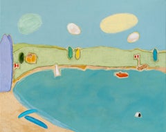 Flag Day - zeitgenössisch, minimalistisch, Landschaft, Acryl auf Leinwand