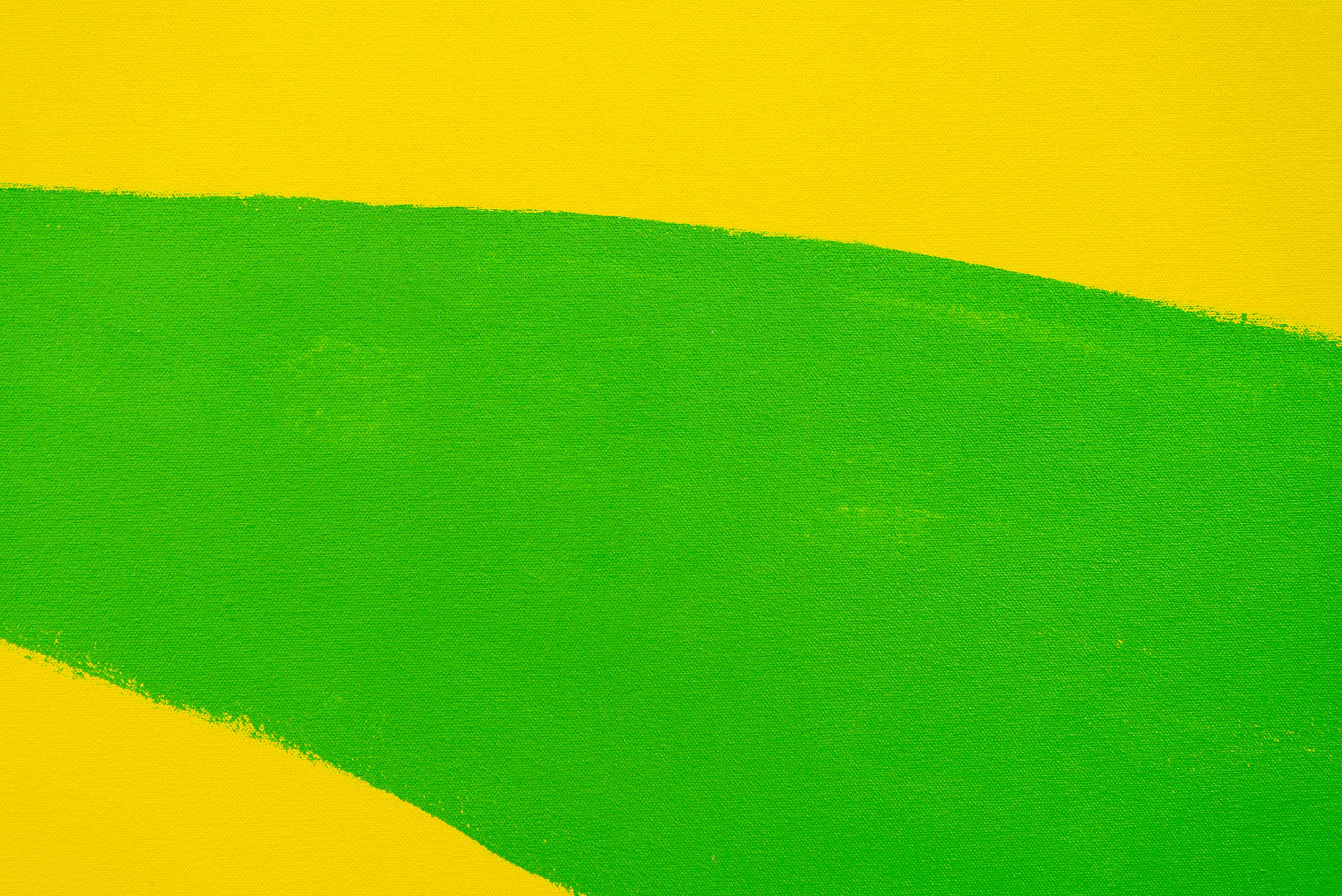 Foothills - minimalista, contemporaneo, astratto, paesaggio, acrilico su tela - Landscape Painting Arancia di Pat Service