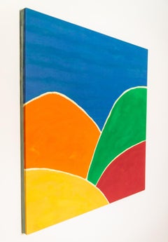 Four Hills - vibrant, minimalist, abstracted landscape, acrylic on canvas