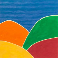Four Hills - vibrant, minimalist, abstracted landscape, acrylic on canvas