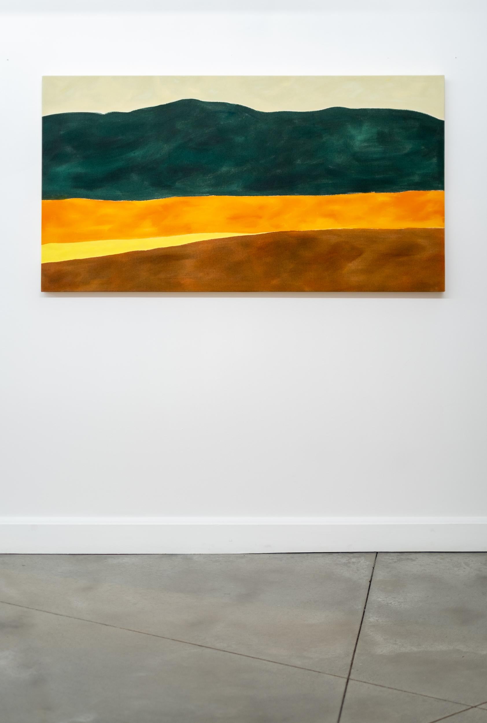 Green Mountain - minimalista, abstracto, paisaje, acrílico sobre lienzo - Painting de Pat Service
