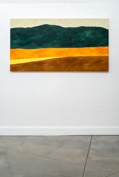 Green Mountain - minimalist, abstract, landscape, acrylic on canvas