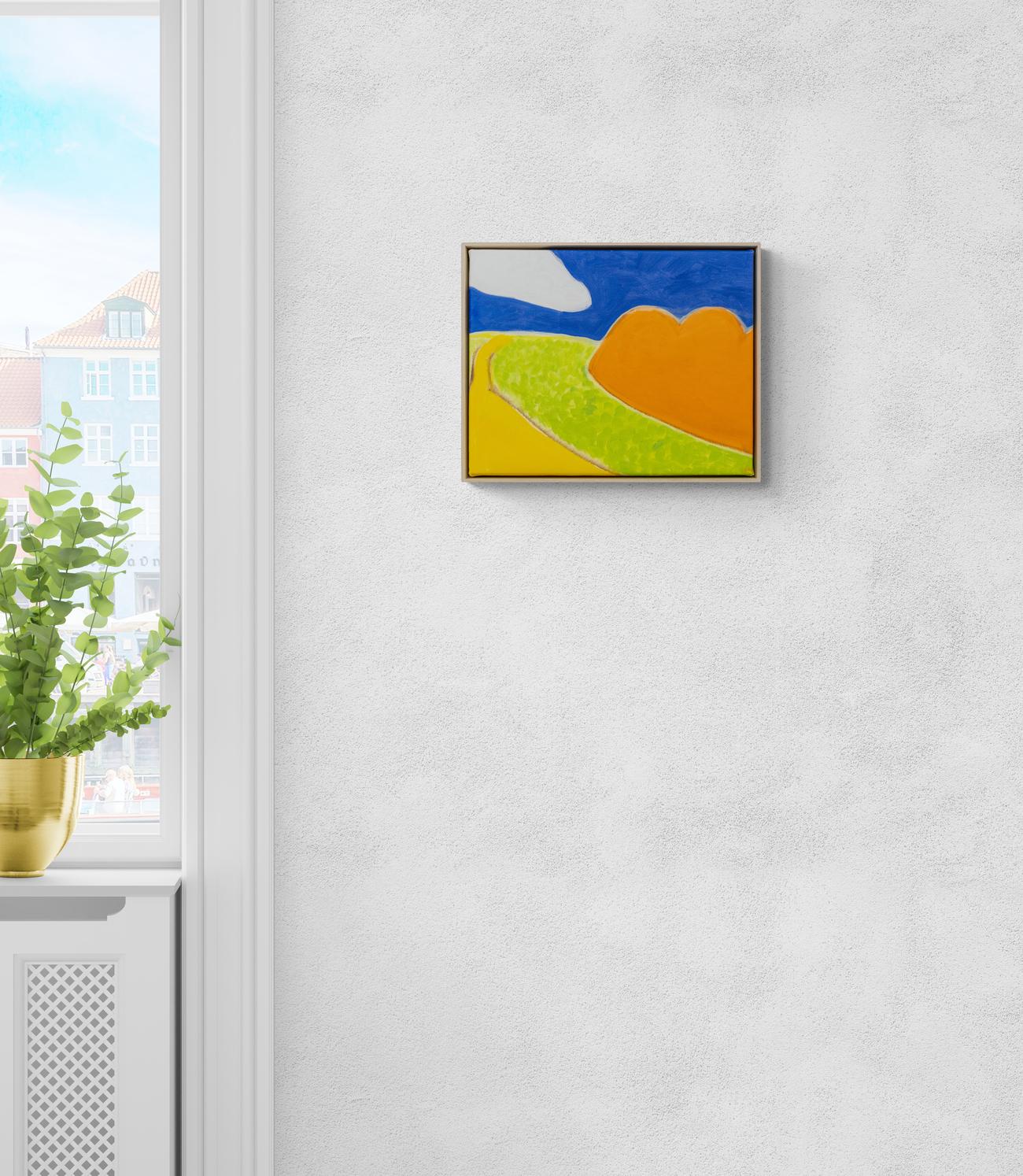 High Way - bright, colorful, minimalist, abstracted landscape, acrylic on canvas For Sale 3