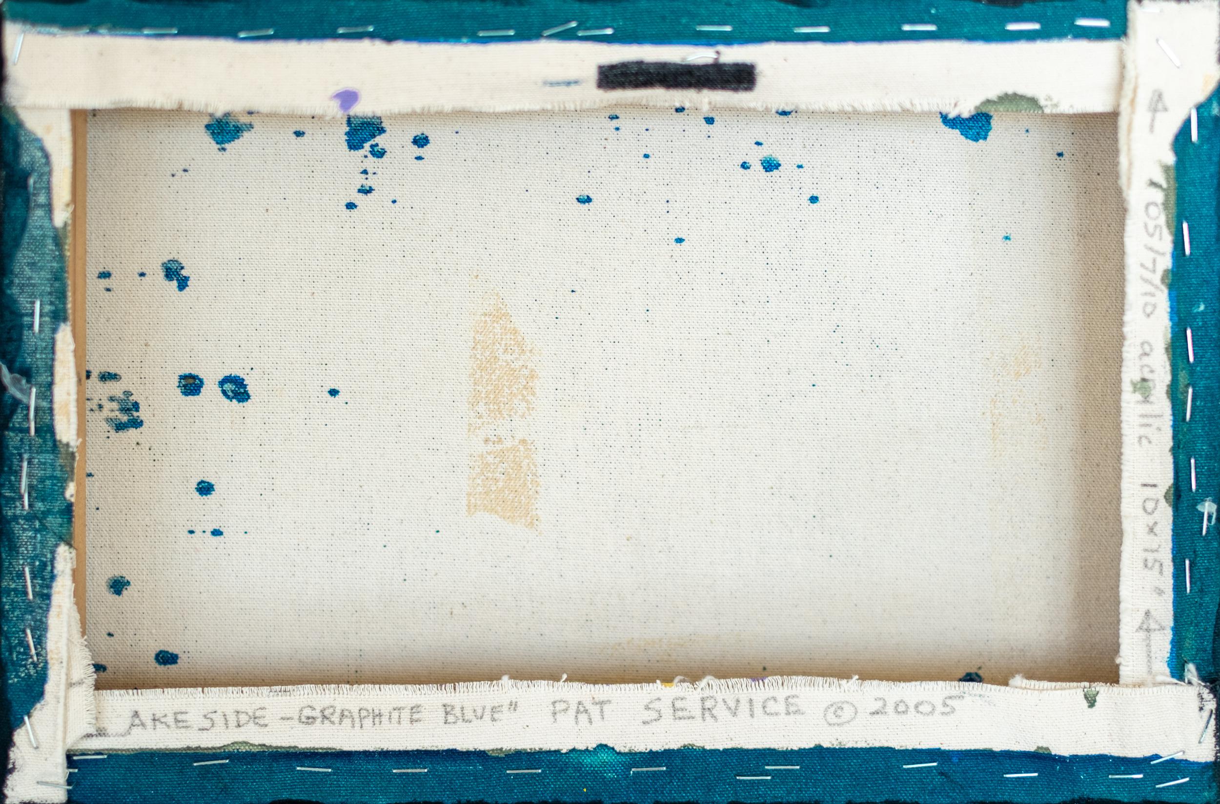 Seeufer: Graphite Blue - zeitgenössisch, minimalistisch, Landschaft, Acryl auf Leinwand im Angebot 8