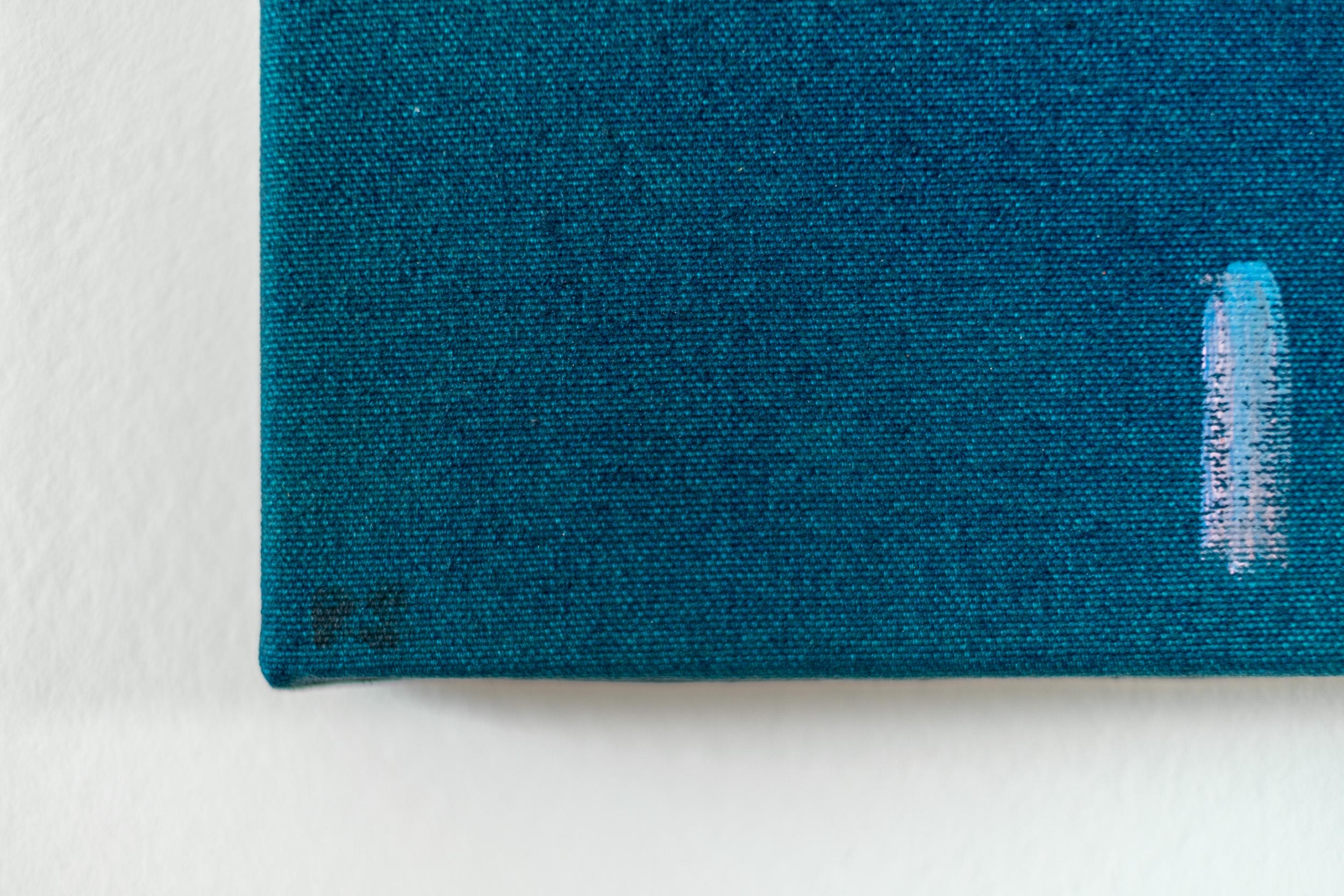 Seeufer: Graphite Blue - zeitgenössisch, minimalistisch, Landschaft, Acryl auf Leinwand im Angebot 2