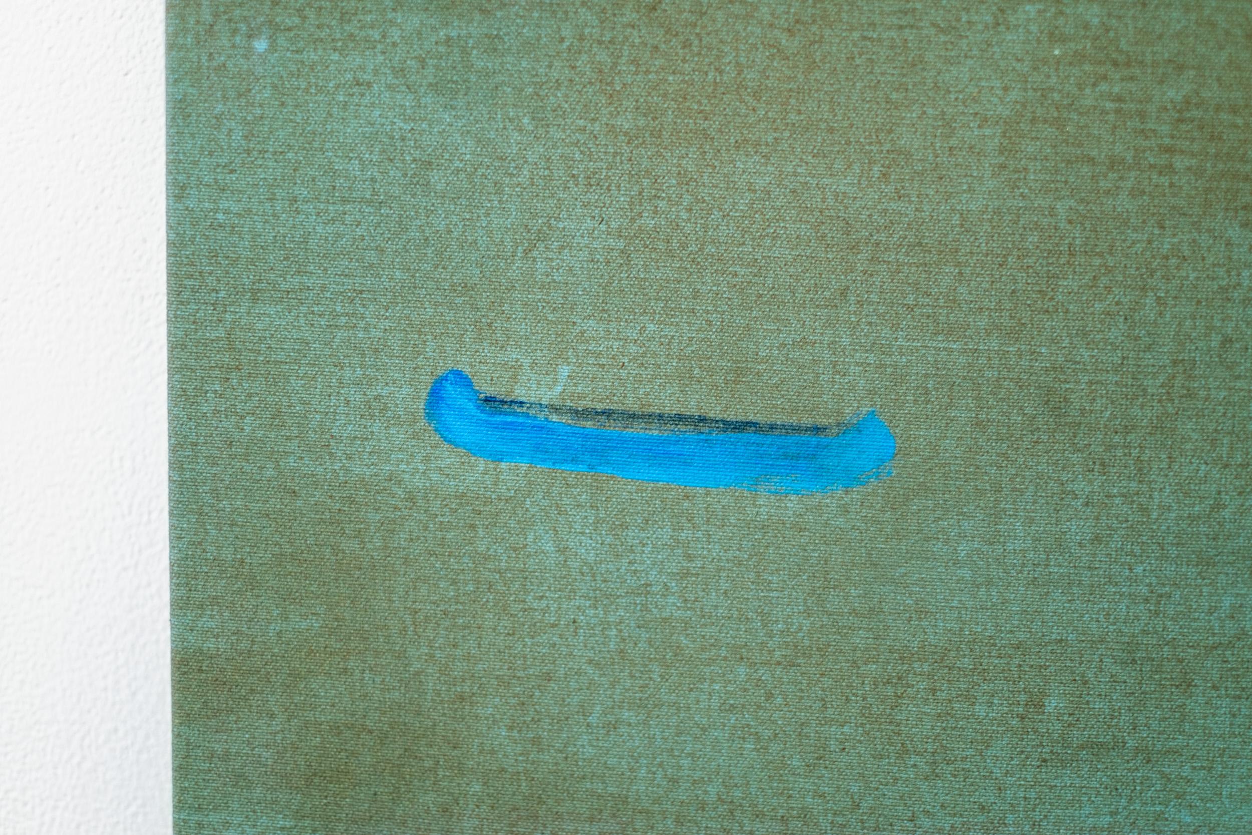 Questo dipinto astratto di un lago è stato reso in forma minimalista da Pat Service.

Rinomata come una delle migliori artiste canadesi di paesaggi, la decennale carriera di Pat Service è stata testimone di molte innovazioni. Dalle opere più