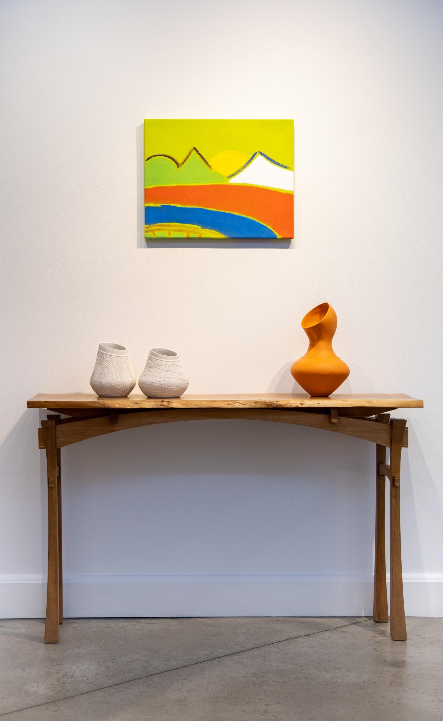 Sol de montaña - paisaje brillante, minimalista y abstracto, acrílico sobre lienzo en venta 1