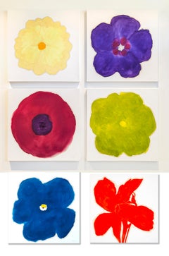 "My Heart Beats Here" 6 Floral paintings group by Pat Service