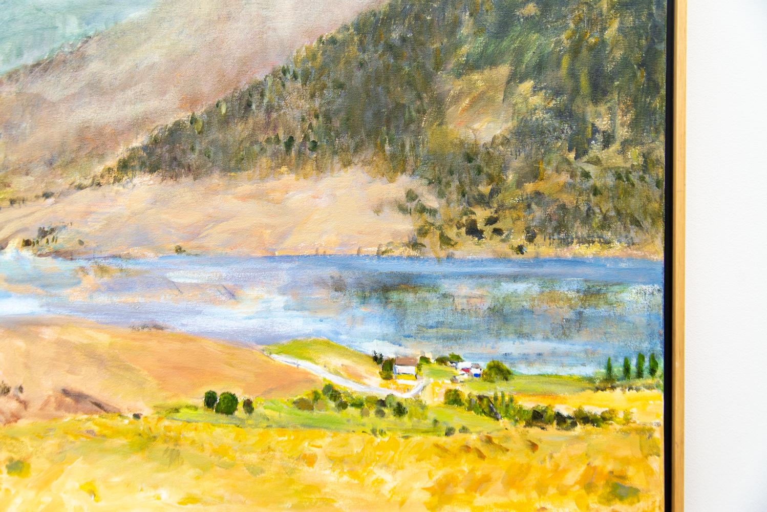Nicola Lake II - calm, expressive, colorful, landscape, acrylic on canvas For Sale 2
