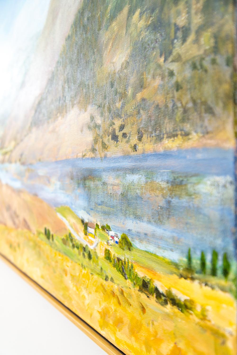 Nicola Lake II - calm, expressive, colorful, landscape, acrylic on canvas For Sale 4