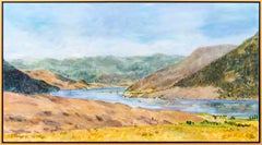 Nicola Lake II - calm, expressive, colorful, landscape, acrylic on canvas