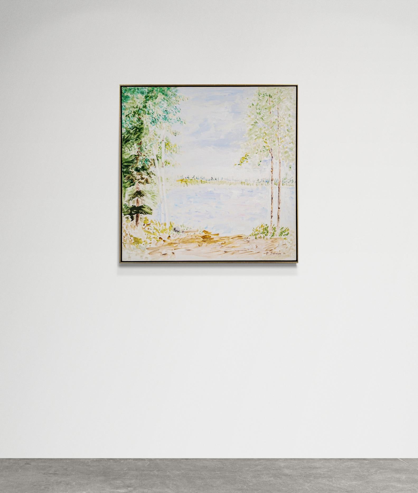 Northern Oasis - contemporary, landscape, acrylic on canvas - Contemporary Painting by Pat Service