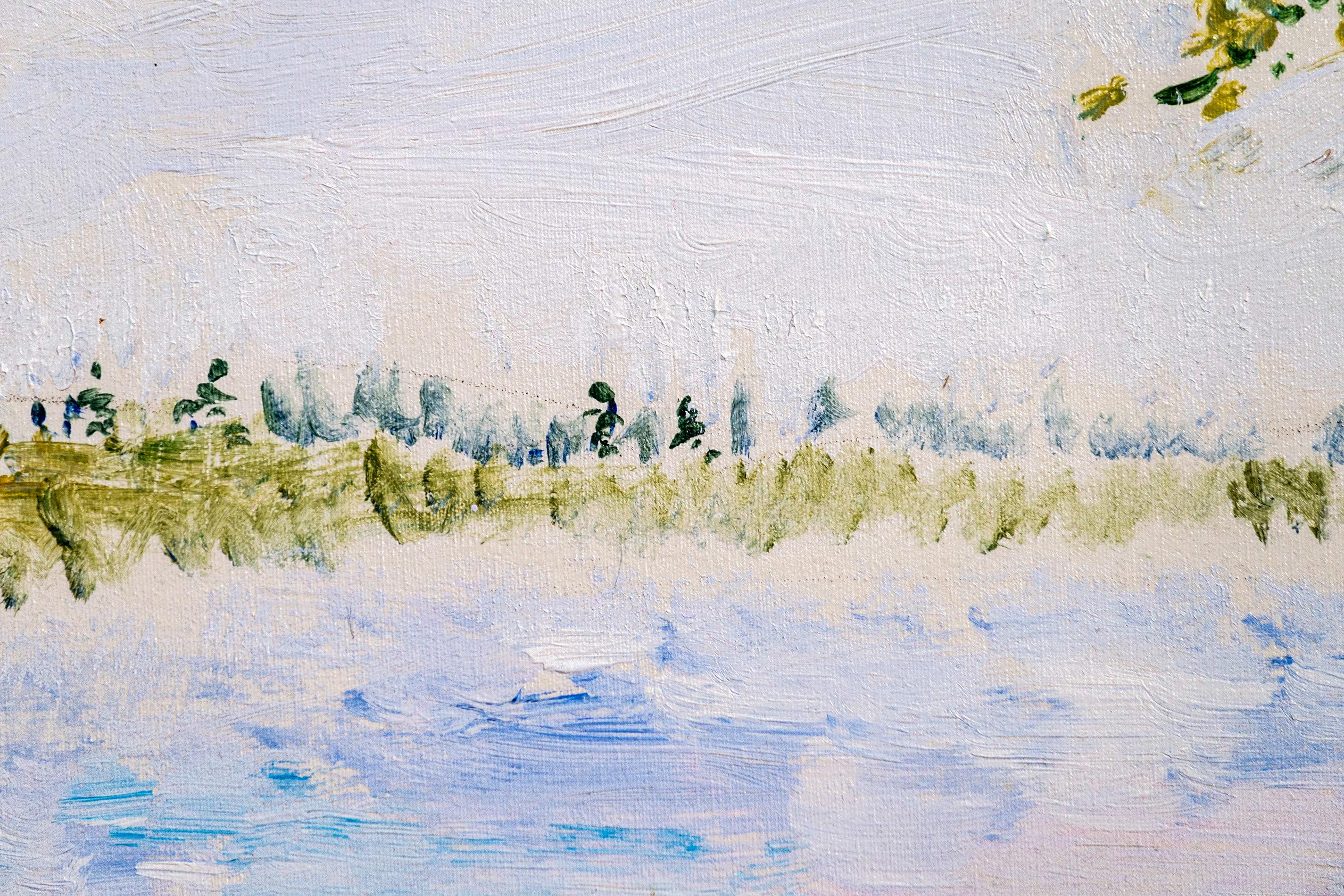 Northern Oasis - contemporary, landscape, acrylic on canvas For Sale 1