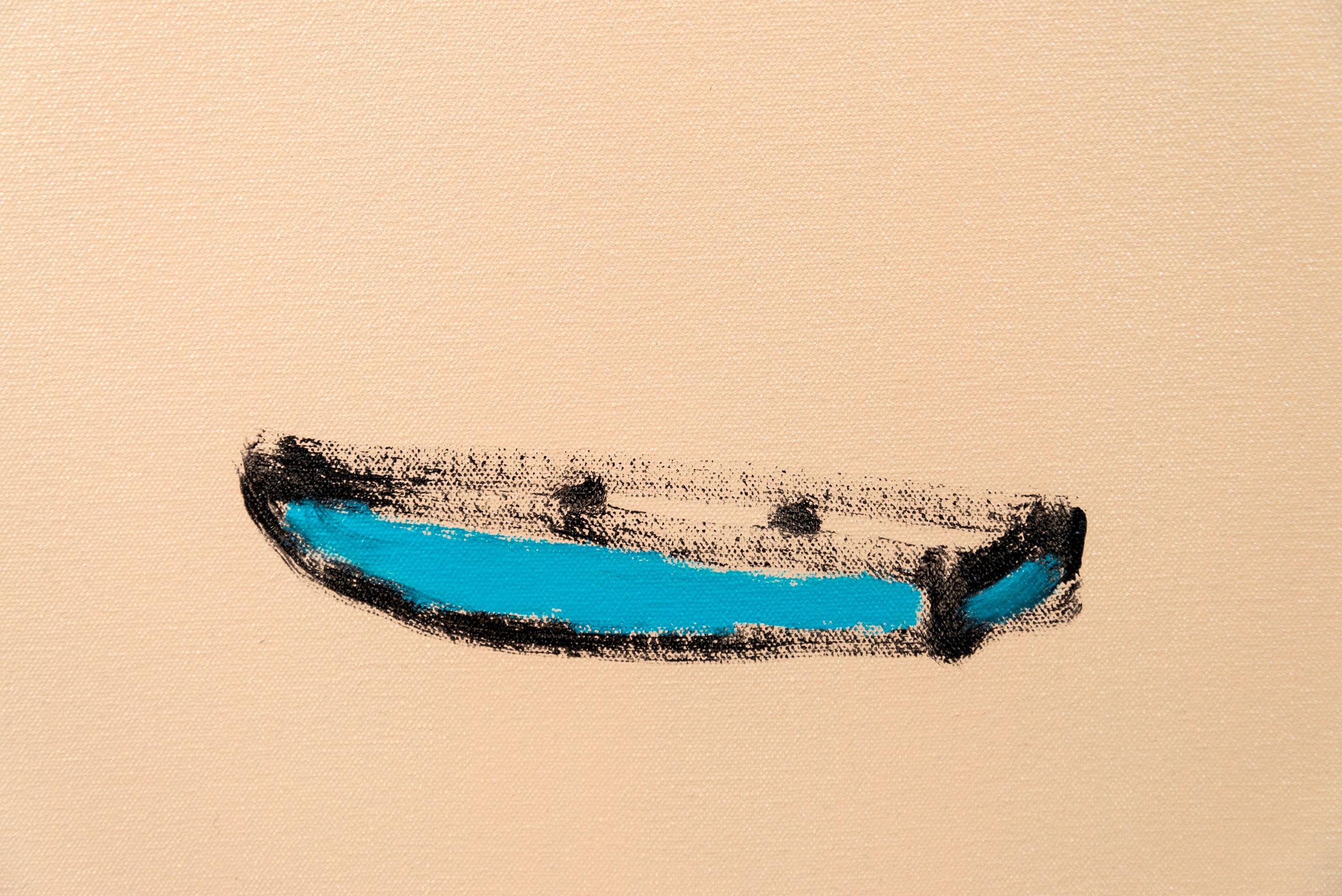 Turrón - brillante, cálido, minimalista, paisaje abstracto, acrílico sobre lienzo en venta 6