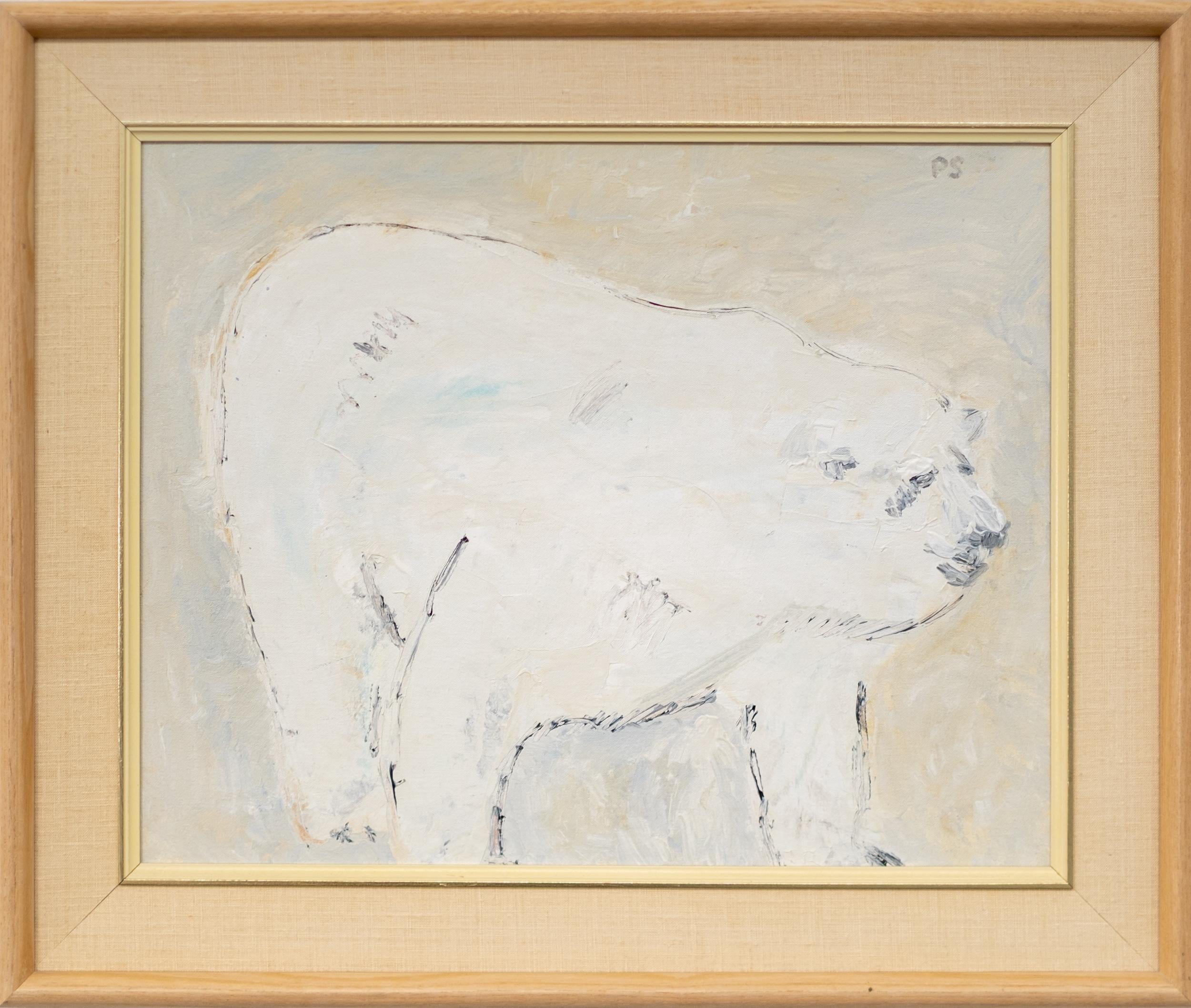 Pat Service Animal Painting – Eisbär - Gemälde, Acryl auf Leinwand