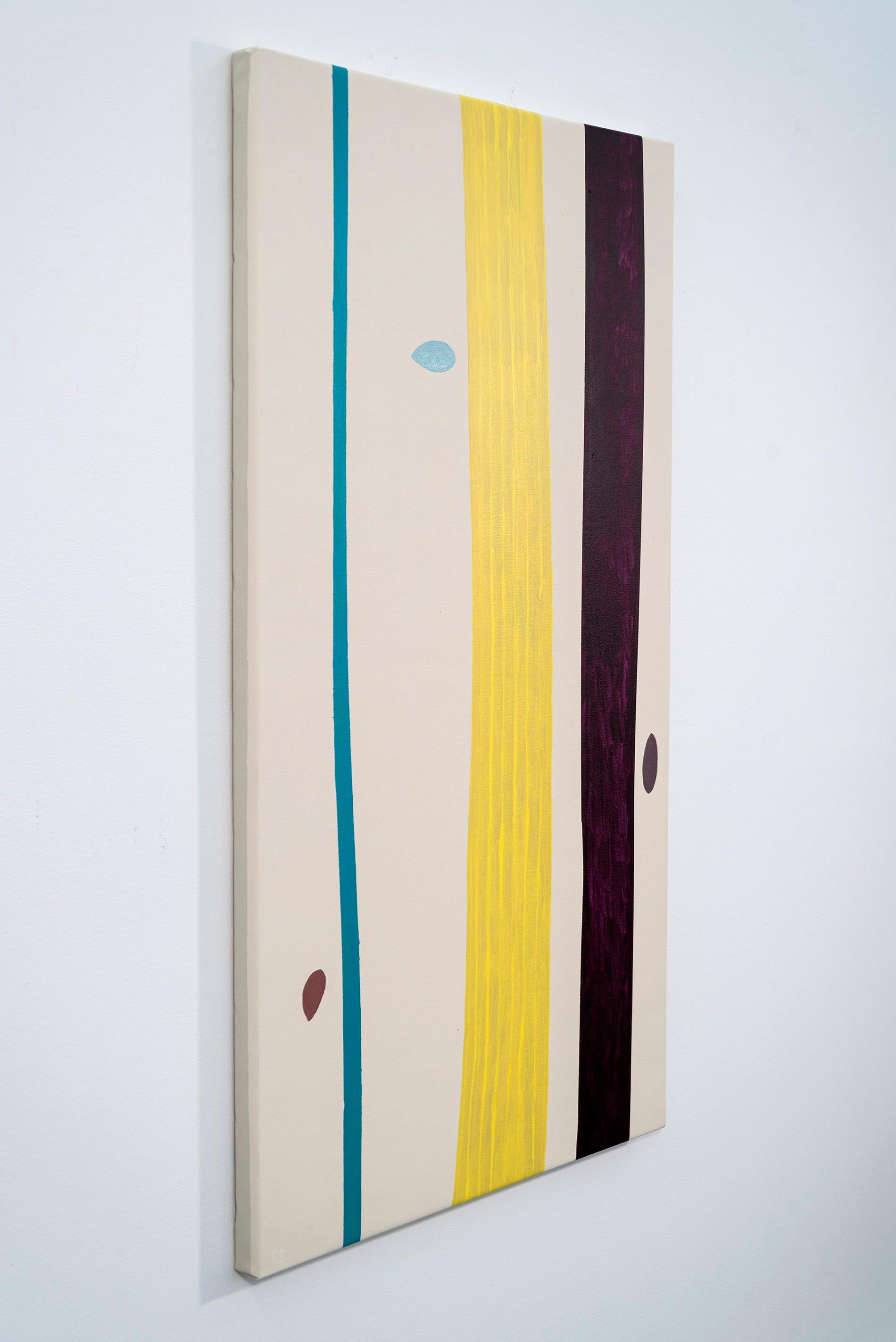 Stand de glace - minimaliste, contemporain, abstrait, arbres, acrylique sur toile en vente 1