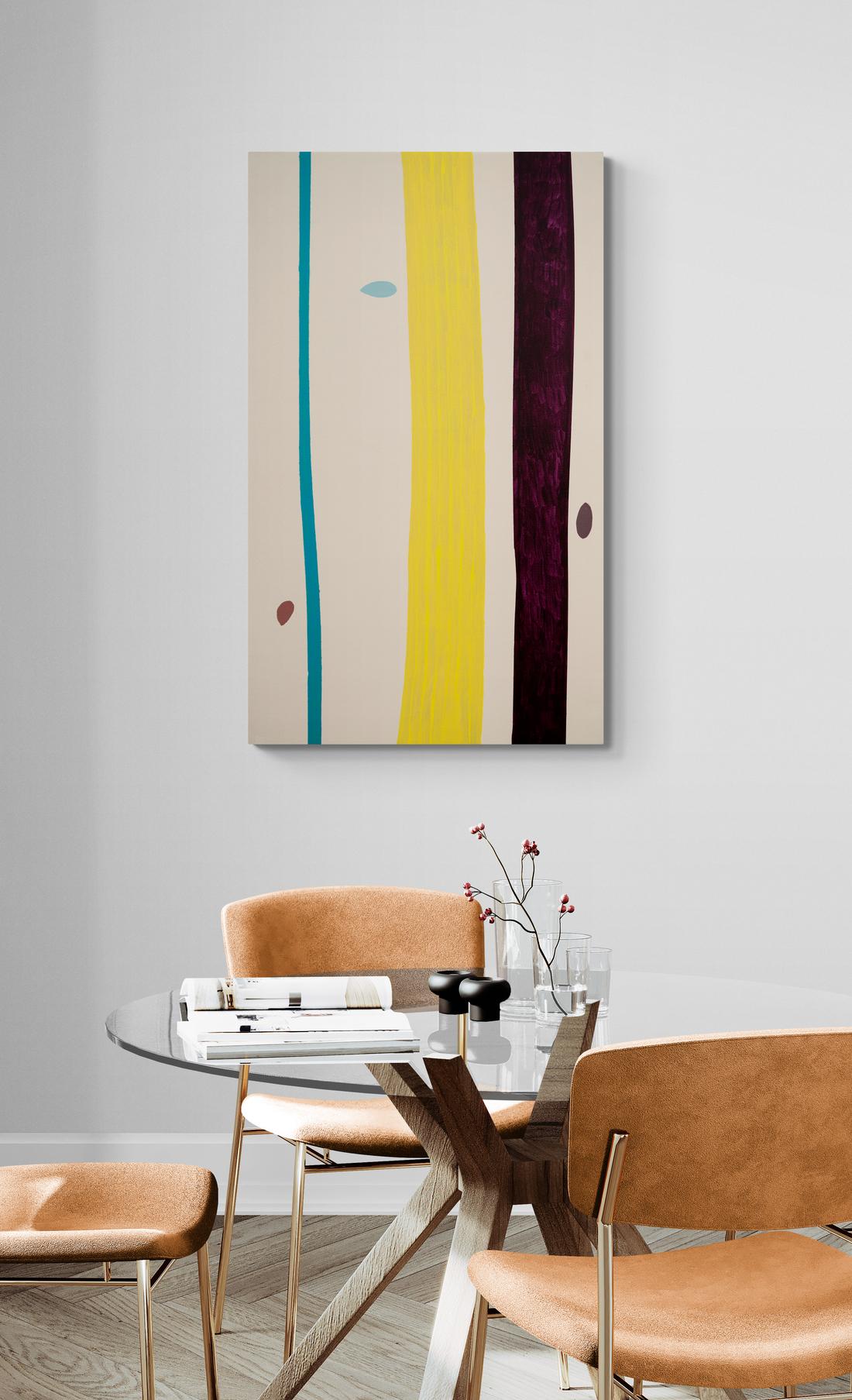 Stand de glace - minimaliste, contemporain, abstrait, arbres, acrylique sur toile en vente 3