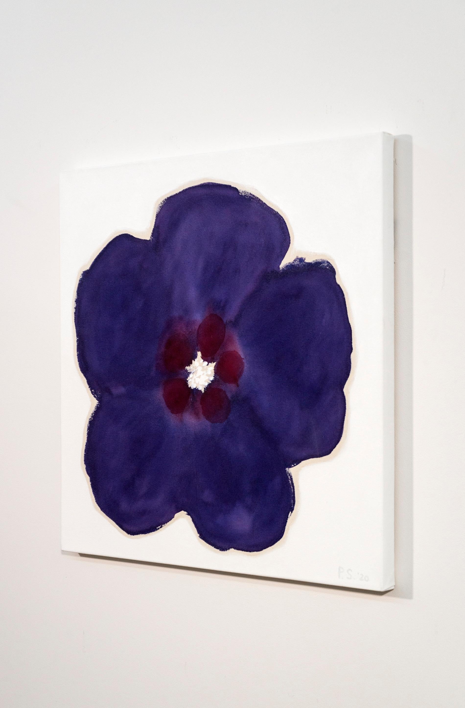 Purple Rain - zeitgenössisch, minimalistisch, abstrakt, floral, Acryl auf Leinwand – Painting von Pat Service