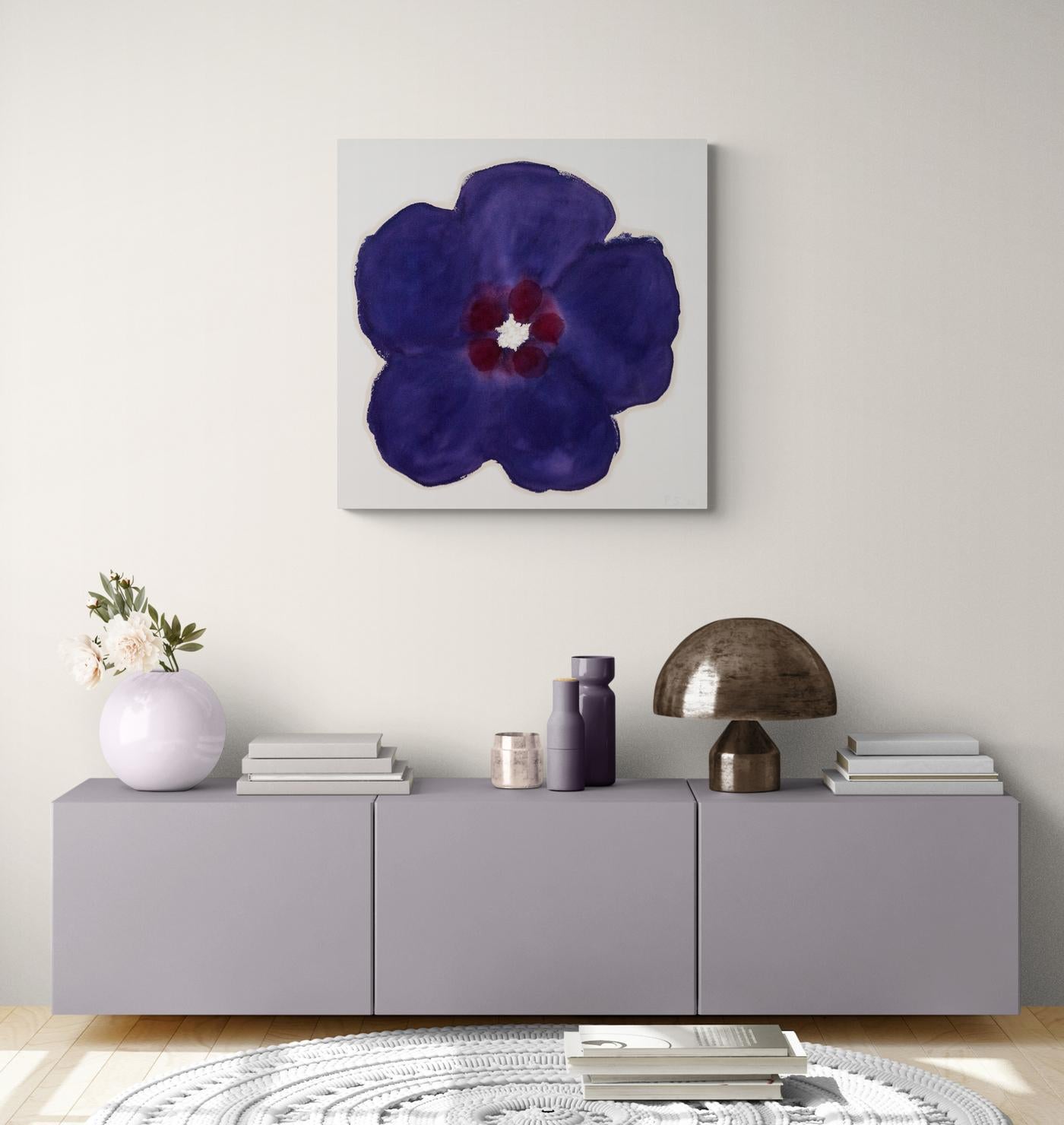 Purple Rain - zeitgenössisch, minimalistisch, abstrakt, floral, Acryl auf Leinwand im Angebot 2