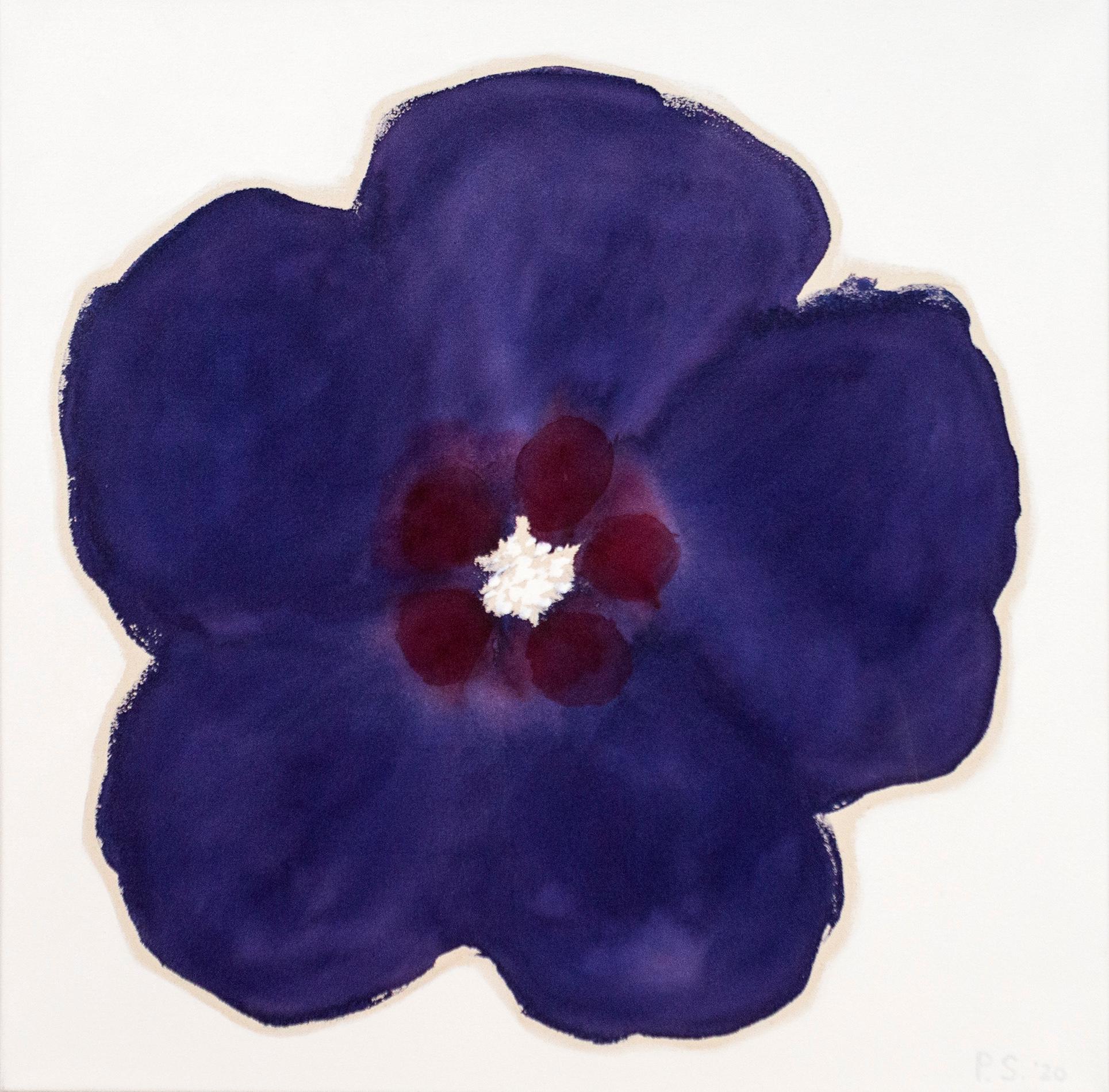 Purple Rain - zeitgenössisch, minimalistisch, abstrakt, floral, Acryl auf Leinwand