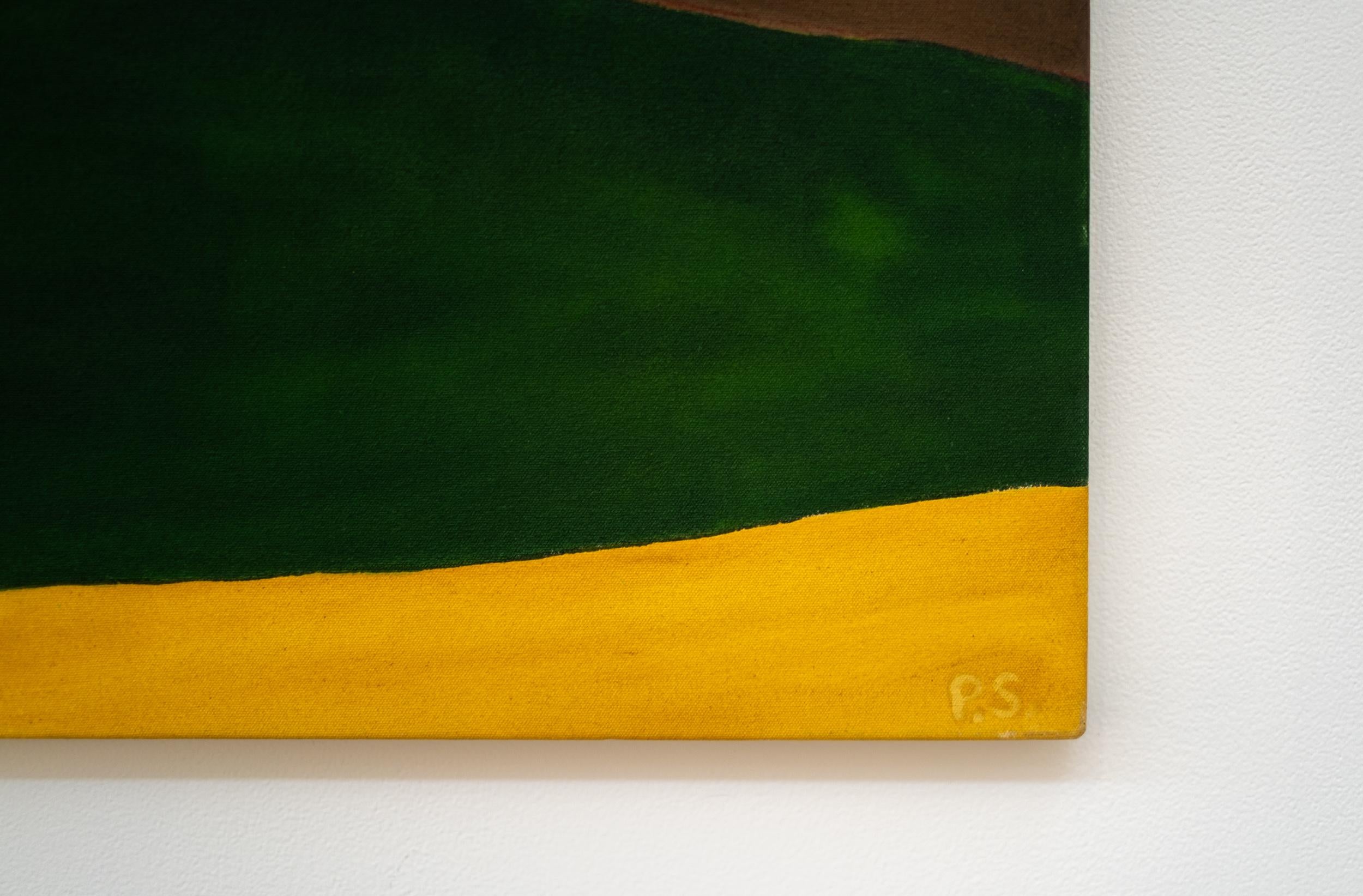 Montaña Roja - minimalista, contemporáneo, abstracto, paisaje, acrílico sobre lienzo - Landscape Painting Negro de Pat Service