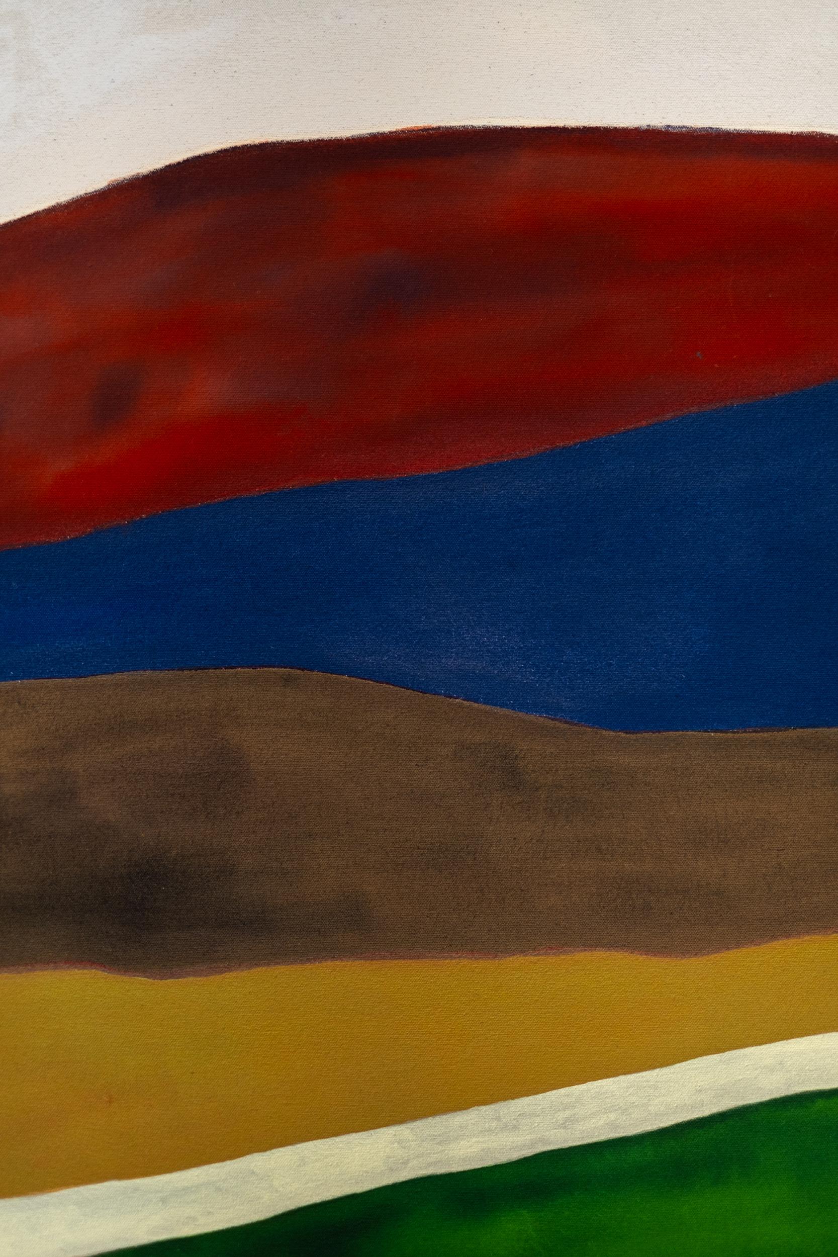 Montaña Roja - minimalista, contemporáneo, abstracto, paisaje, acrílico sobre lienzo en venta 1