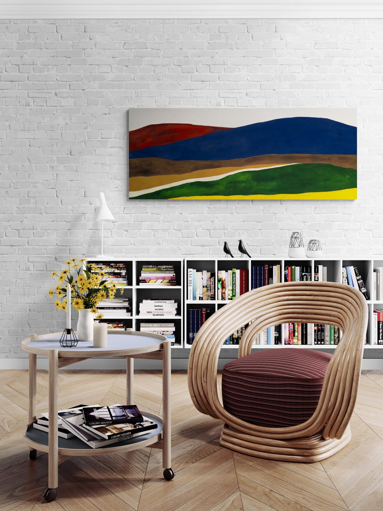 Montaña Roja - minimalista, contemporáneo, abstracto, paisaje, acrílico sobre lienzo en venta 4
